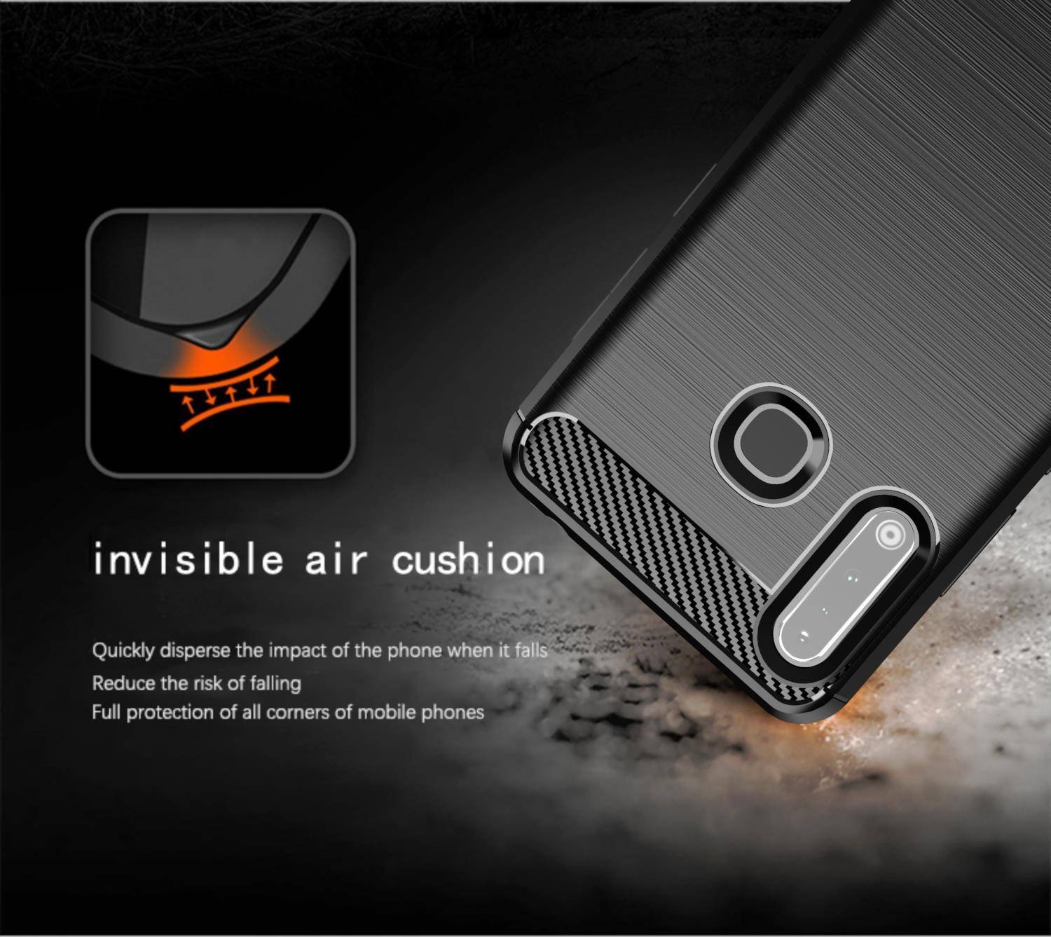 Cadorabo Hülle für Samsung Galaxy A70e in Schwarz Schutzhülle TPU Case Cover Etui Handyhülle