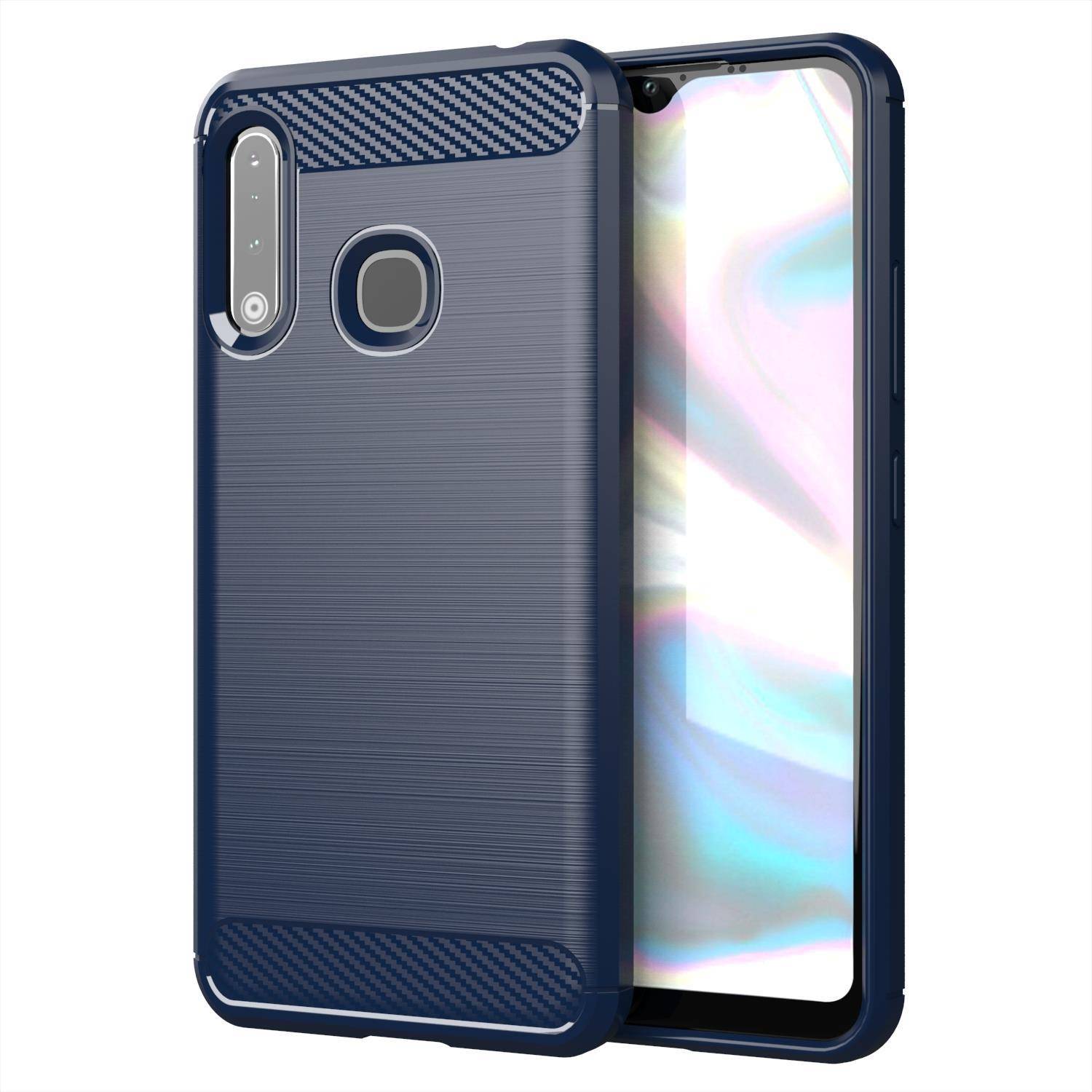 Cadorabo Hülle für Samsung Galaxy A70e in Blau Schutzhülle TPU Case Cover Etui Handyhülle
