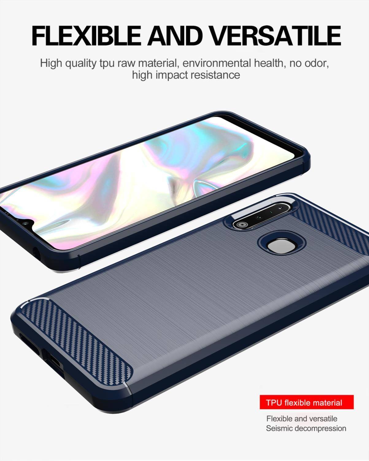 Cadorabo Hülle für Samsung Galaxy A70e in Blau Schutzhülle TPU Case Cover Etui Handyhülle