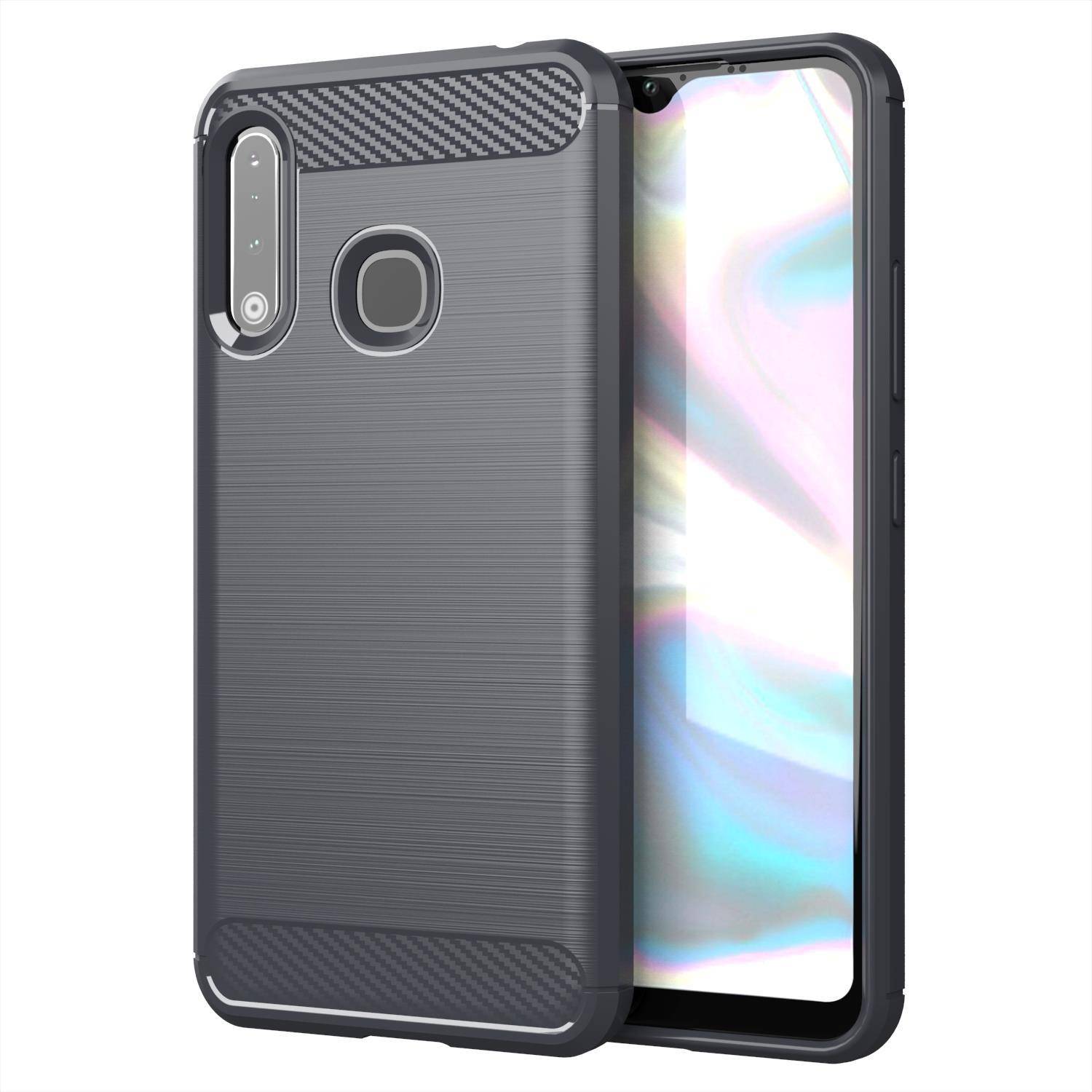 Cadorabo Hülle für Samsung Galaxy A70e in Grau Schutzhülle TPU Case Cover Etui Handyhülle