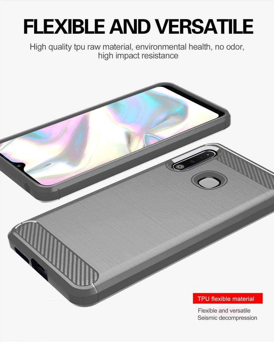 Cadorabo Hülle für Samsung Galaxy A70e in Grau Schutzhülle TPU Case Cover Etui Handyhülle