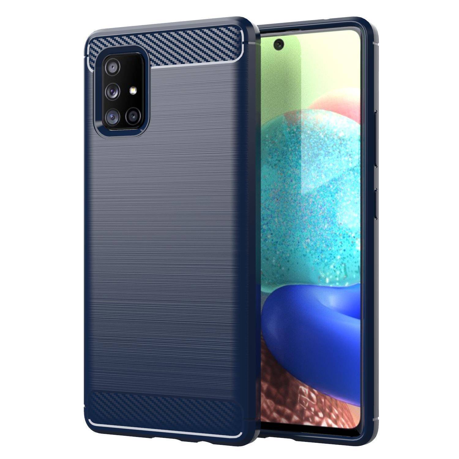 Cadorabo Hülle für Samsung Galaxy A71 4G in Blau Schutzhülle TPU Case Cover Etui Handyhülle