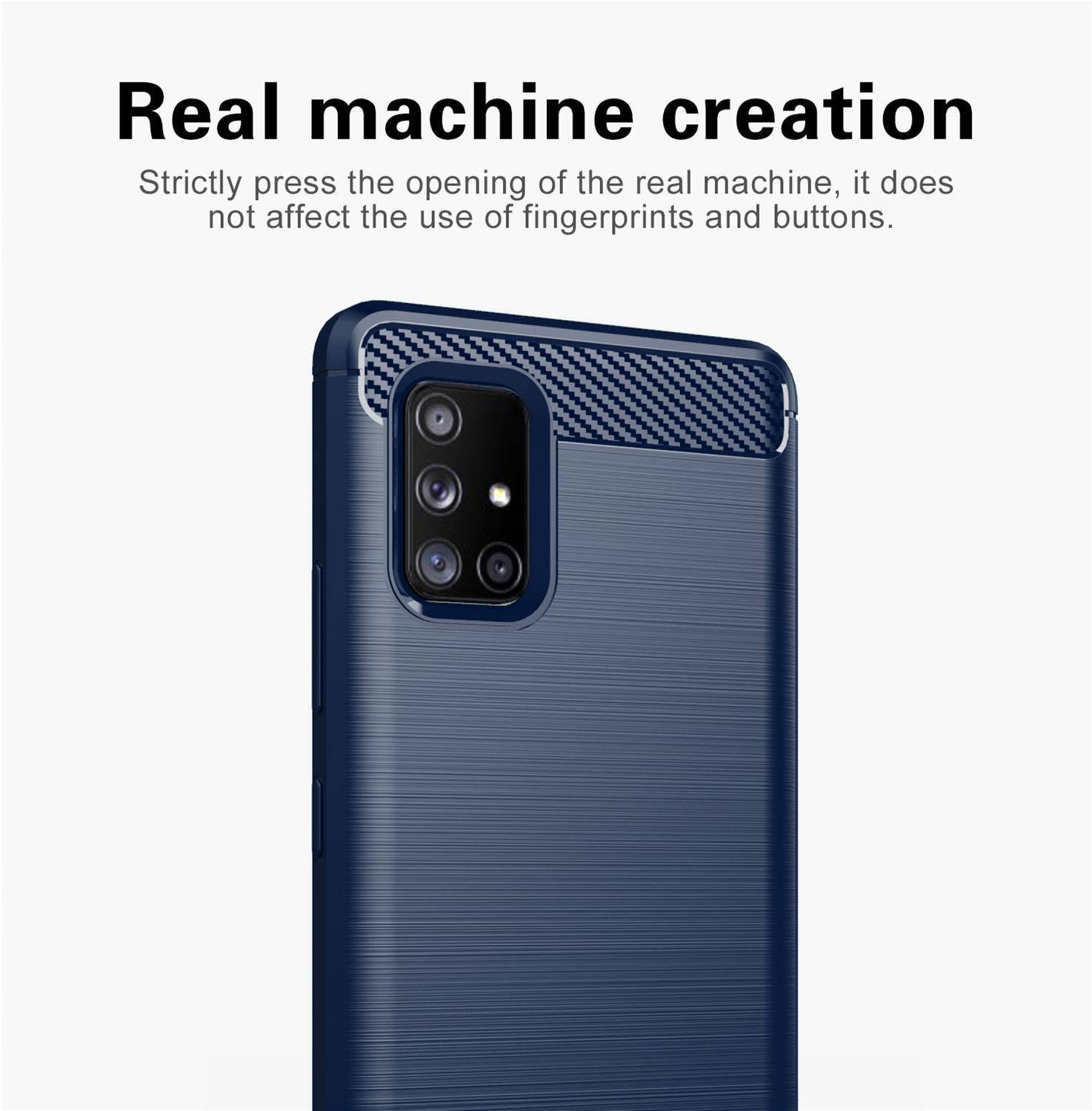 Cadorabo Hülle für Samsung Galaxy A71 4G in Blau Schutzhülle TPU Case Cover Etui Handyhülle