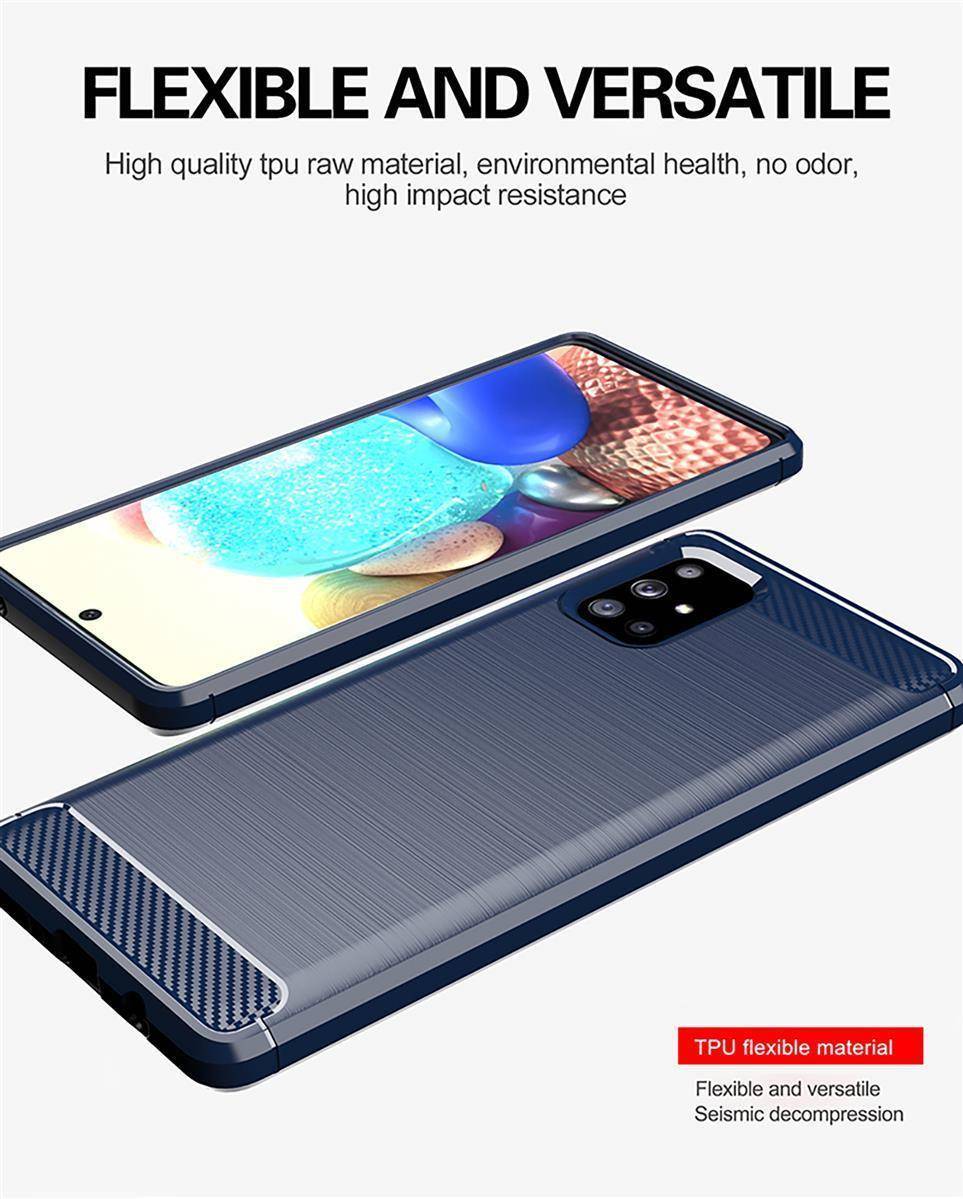 Cadorabo Hülle für Samsung Galaxy A71 4G in Blau Schutzhülle TPU Case Cover Etui Handyhülle