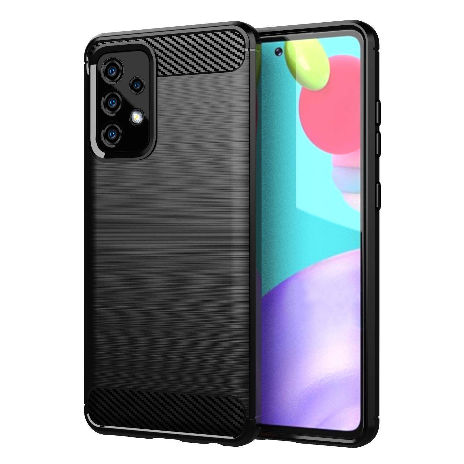 Cadorabo Hülle für Samsung Galaxy A72 4G / 5G in Schwarz Schutzhülle TPU Case Cover Etui Handyhülle