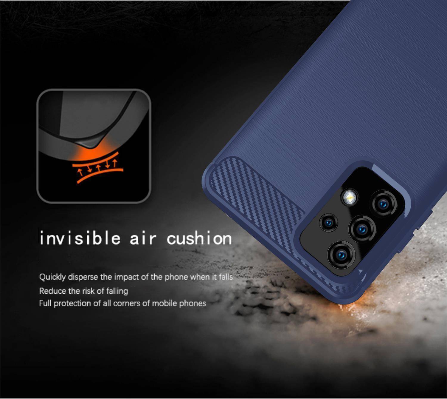 Cadorabo Hülle für Samsung Galaxy A72 4G / 5G in Blau Schutzhülle TPU Case Cover Etui Handyhülle