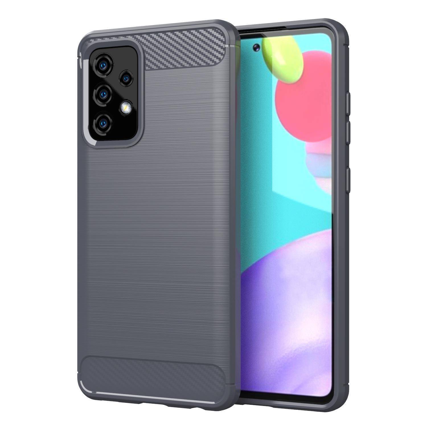 Cadorabo Hülle für Samsung Galaxy A72 4G / 5G in Grau Schutzhülle TPU Case Cover Etui Handyhülle