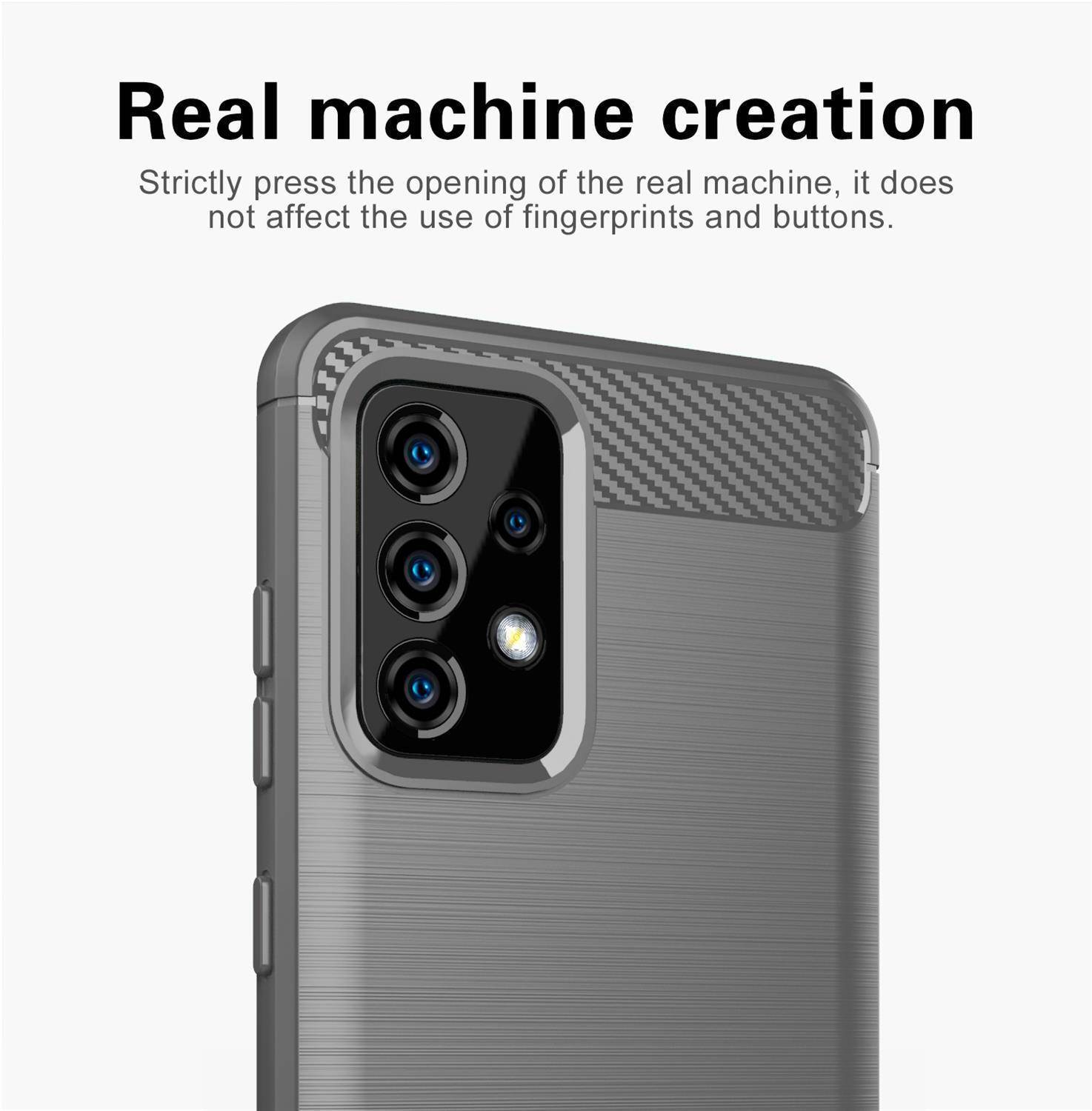 Cadorabo Hülle für Samsung Galaxy A72 4G / 5G in Grau Schutzhülle TPU Case Cover Etui Handyhülle