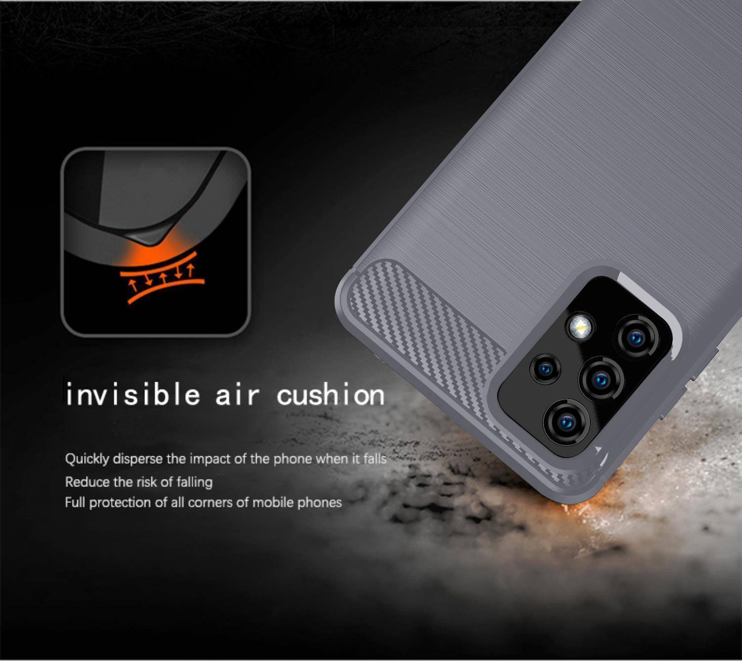 Cadorabo Hülle für Samsung Galaxy A72 4G / 5G in Grau Schutzhülle TPU Case Cover Etui Handyhülle