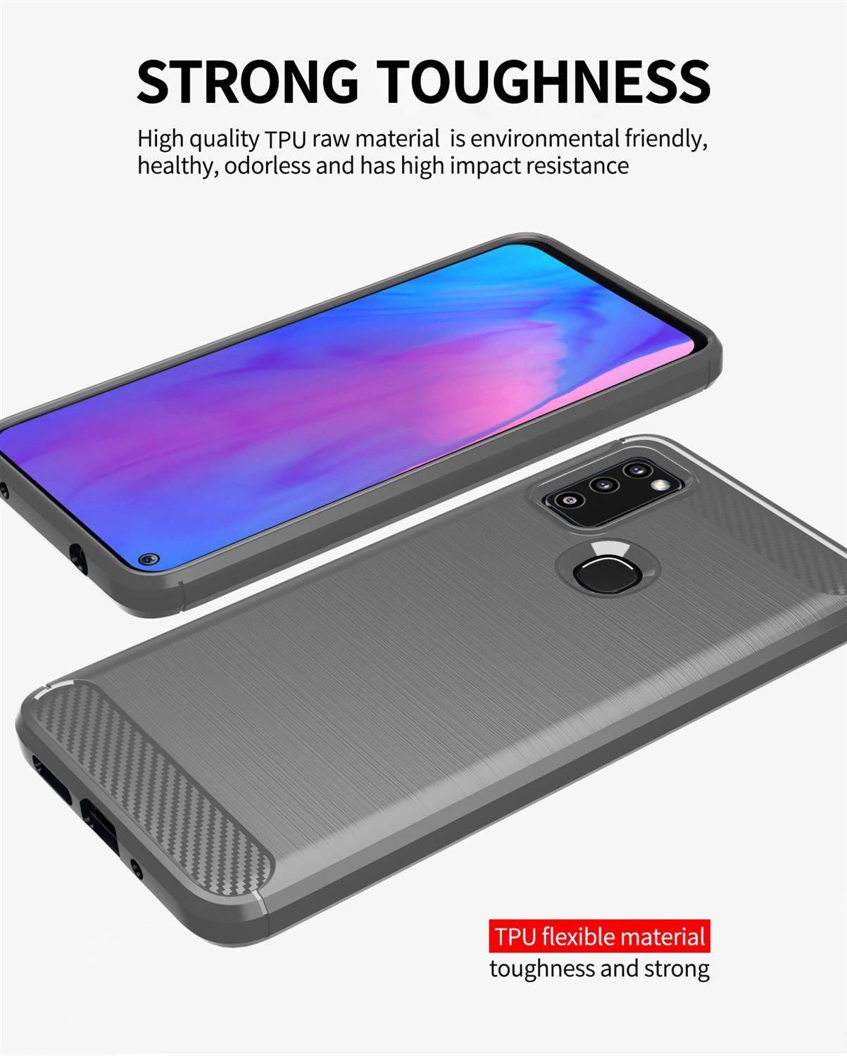Cadorabo Hülle für Samsung Galaxy M51 in Grau Schutzhülle TPU Case Cover Etui Handyhülle