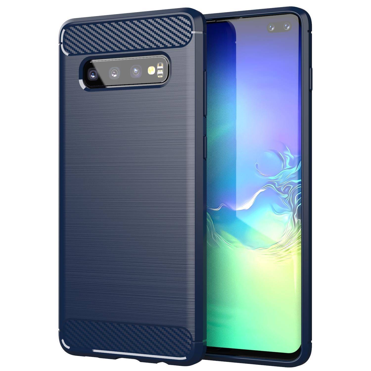 Cadorabo Hülle für Samsung Galaxy S10 4G in Blau Schutzhülle TPU Case Cover Etui Handyhülle