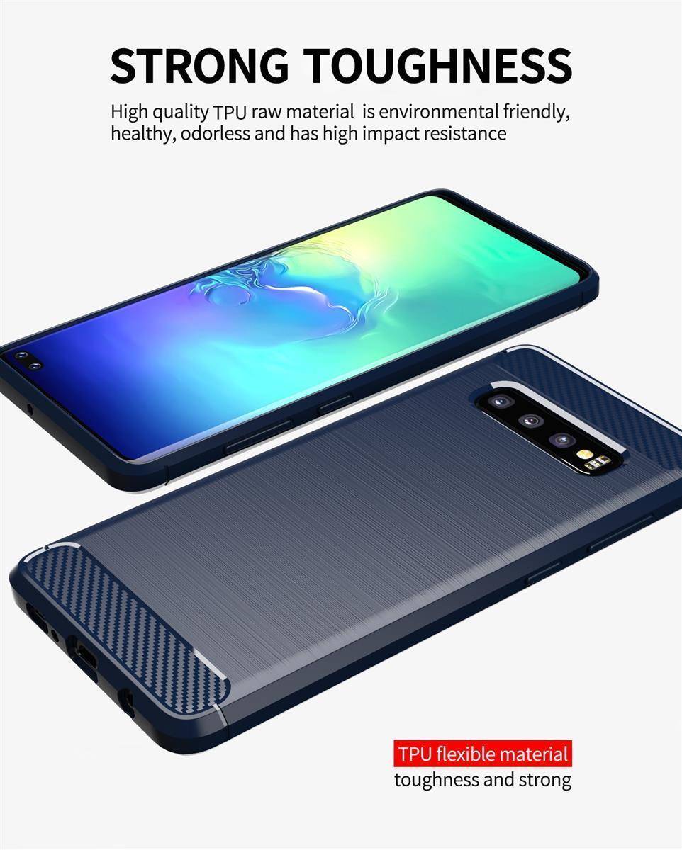 Cadorabo Hülle für Samsung Galaxy S10 4G in Blau Schutzhülle TPU Case Cover Etui Handyhülle