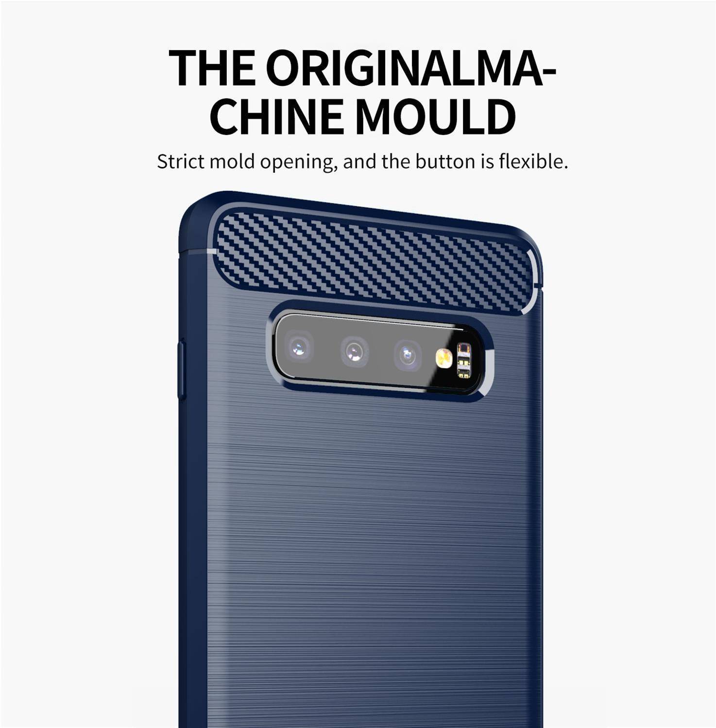 Cadorabo Hülle für Samsung Galaxy S10 4G in Blau Schutzhülle TPU Case Cover Etui Handyhülle