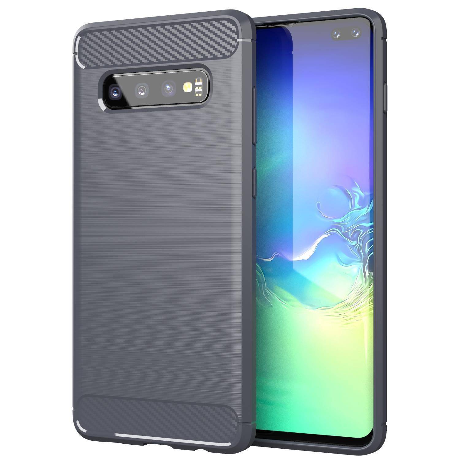 Cadorabo Hülle für Samsung Galaxy S10 4G in Grau Schutzhülle TPU Case Cover Etui Handyhülle