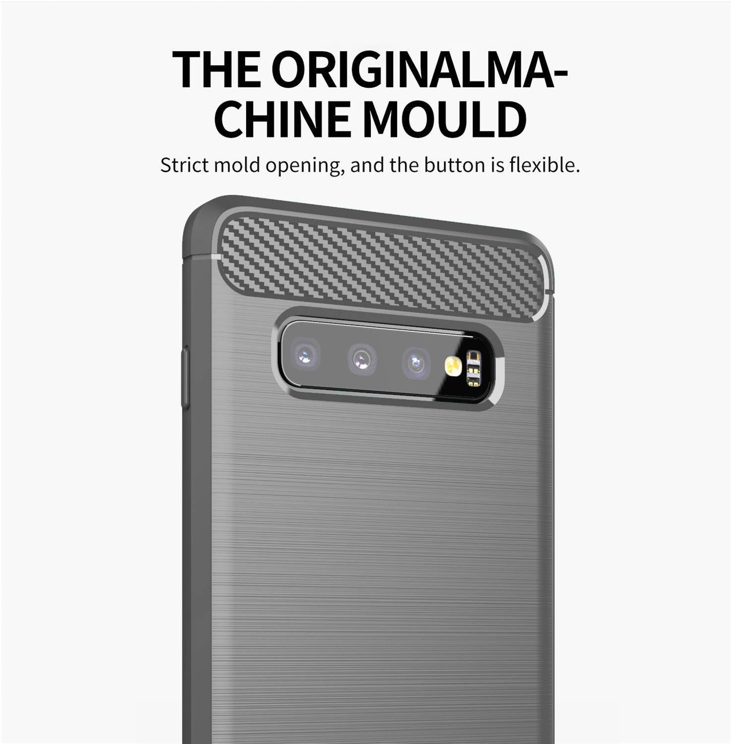 Cadorabo Hülle für Samsung Galaxy S10 4G in Grau Schutzhülle TPU Case Cover Etui Handyhülle