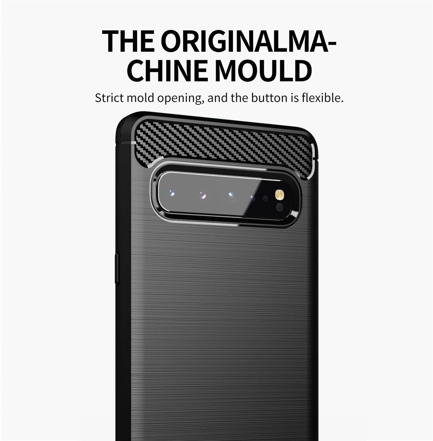 Cadorabo Hülle für Samsung Galaxy S10 5G in Schwarz Schutzhülle TPU Case Cover Etui Handyhülle