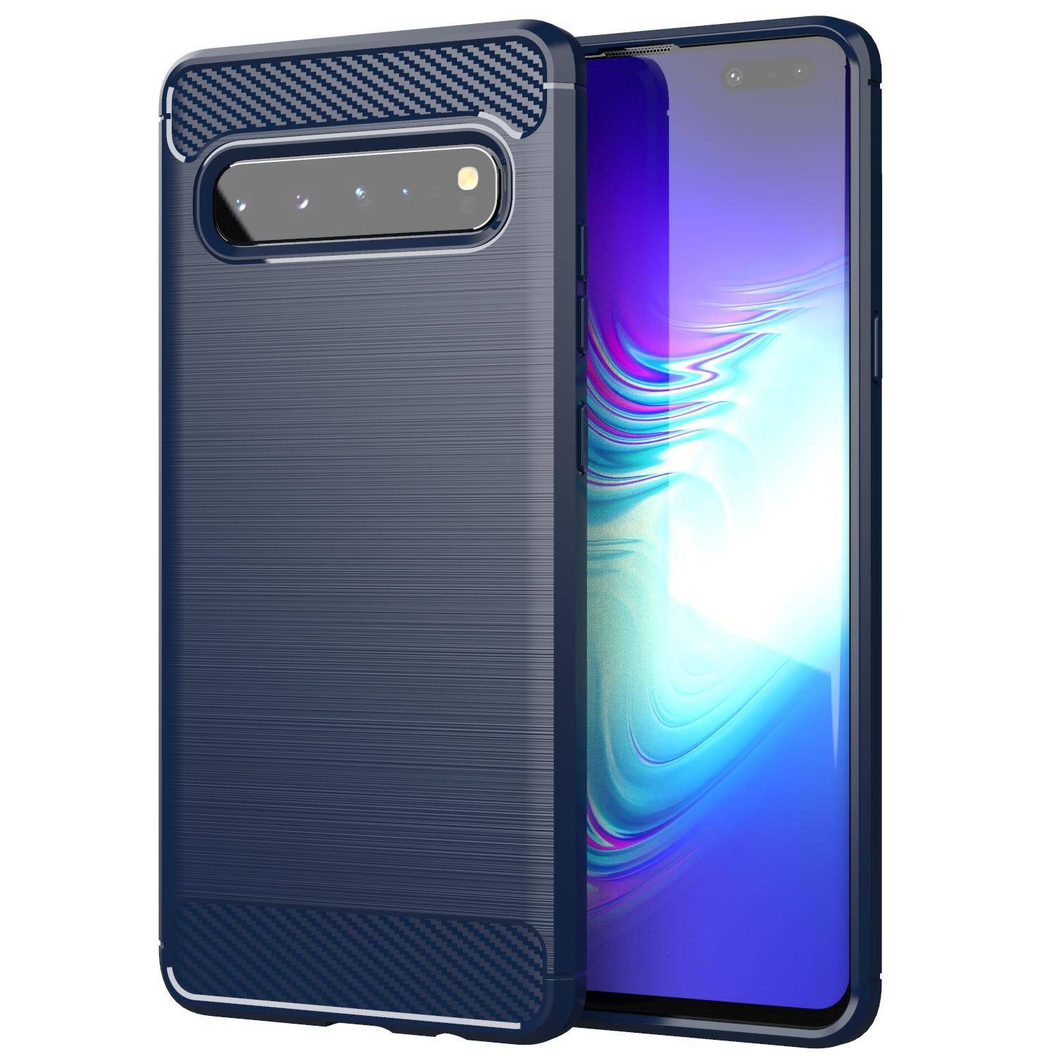 Cadorabo Hülle für Samsung Galaxy S10 5G in Blau Schutzhülle TPU Case Cover Etui Handyhülle
