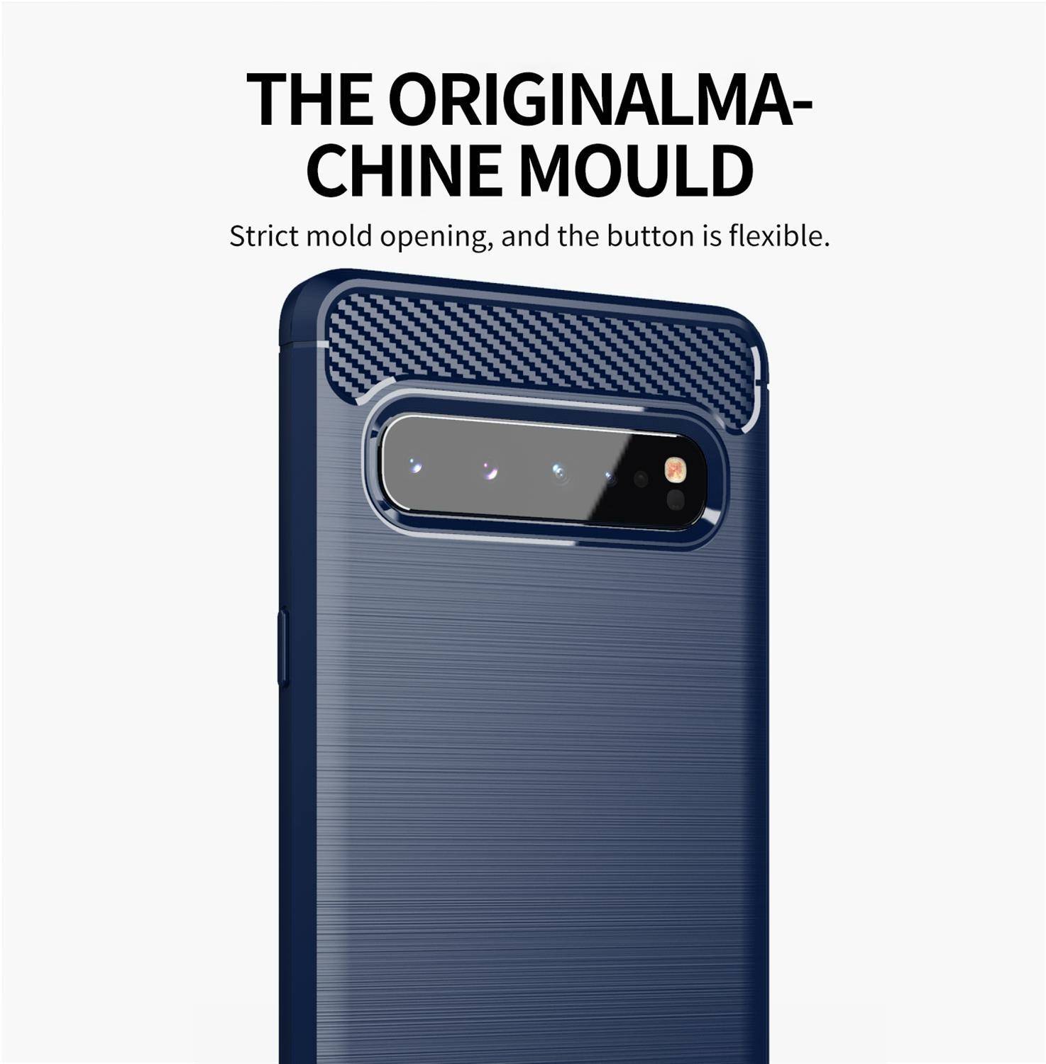 Cadorabo Hülle für Samsung Galaxy S10 5G in Blau Schutzhülle TPU Case Cover Etui Handyhülle