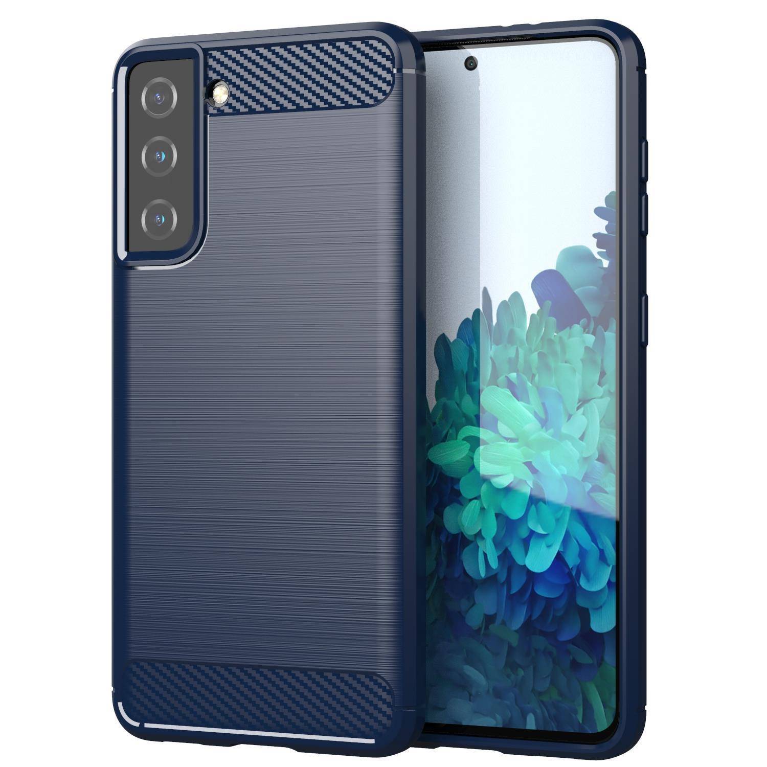 Cadorabo Hülle für Samsung Galaxy S21 FE in Blau Schutzhülle TPU Case Cover Etui Handyhülle