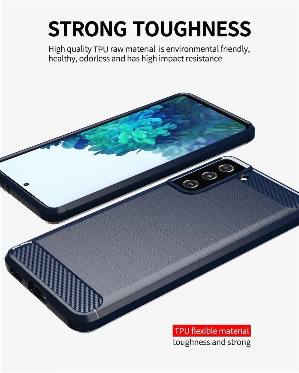 Cadorabo Hülle für Samsung Galaxy S21 FE in Blau Schutzhülle TPU Case Cover Etui Handyhülle