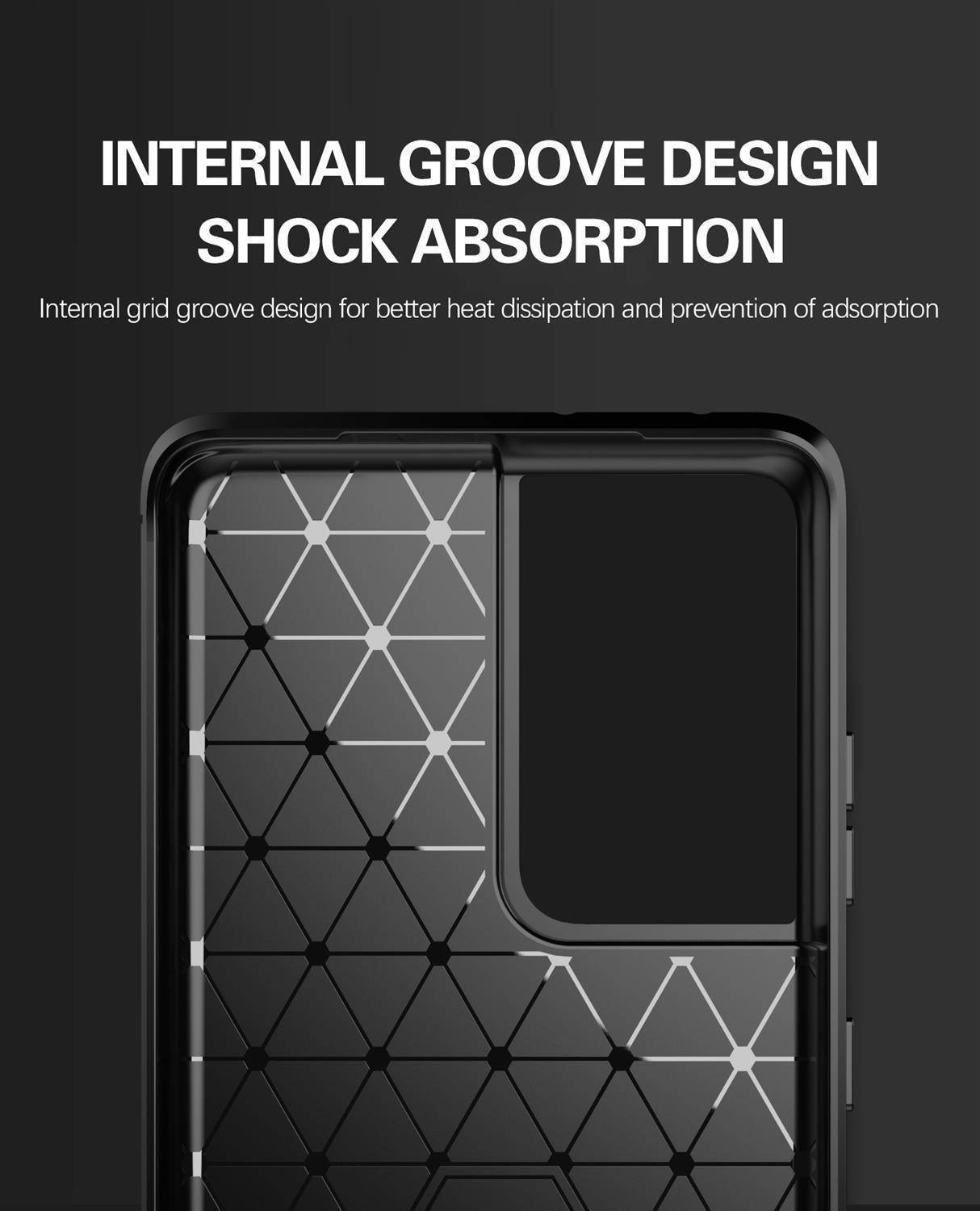 Cadorabo Hülle für Samsung Galaxy S21 ULTRA in Grau Schutzhülle TPU Case Cover Etui Handyhülle