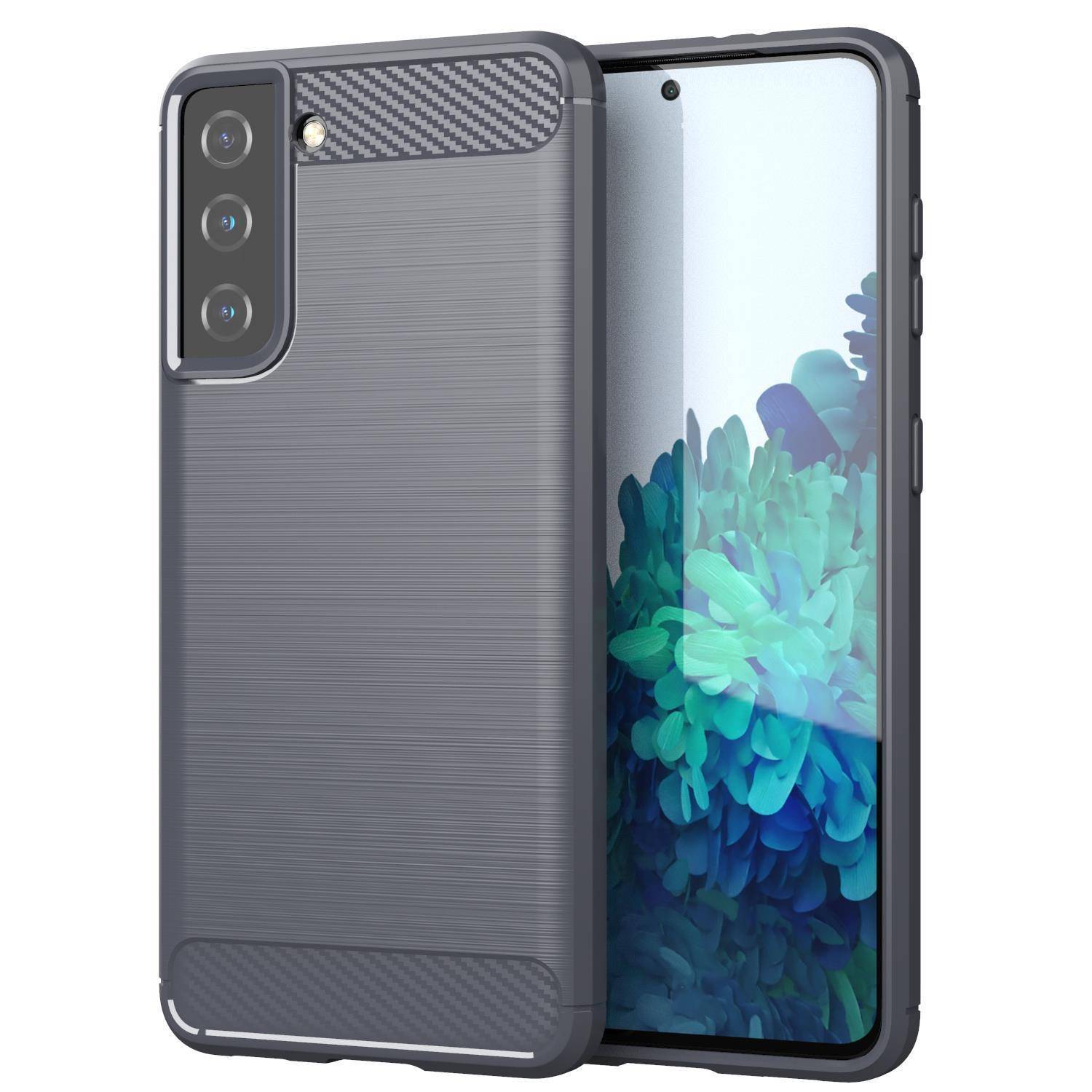 Cadorabo Hülle für Samsung Galaxy S21 PLUS in Grau Schutzhülle TPU Case Cover Etui Handyhülle