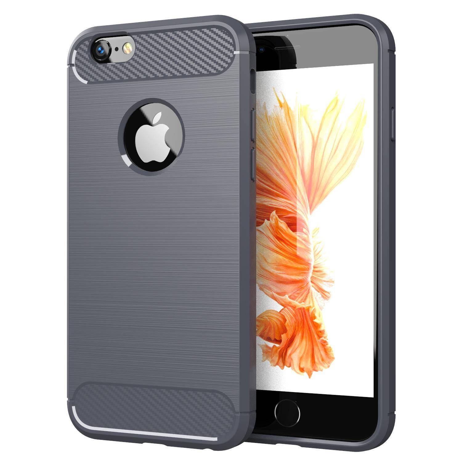 Cadorabo Hülle für Apple iPhone 6 / 6S in Grau Schutzhülle TPU Case Cover Etui Handyhülle