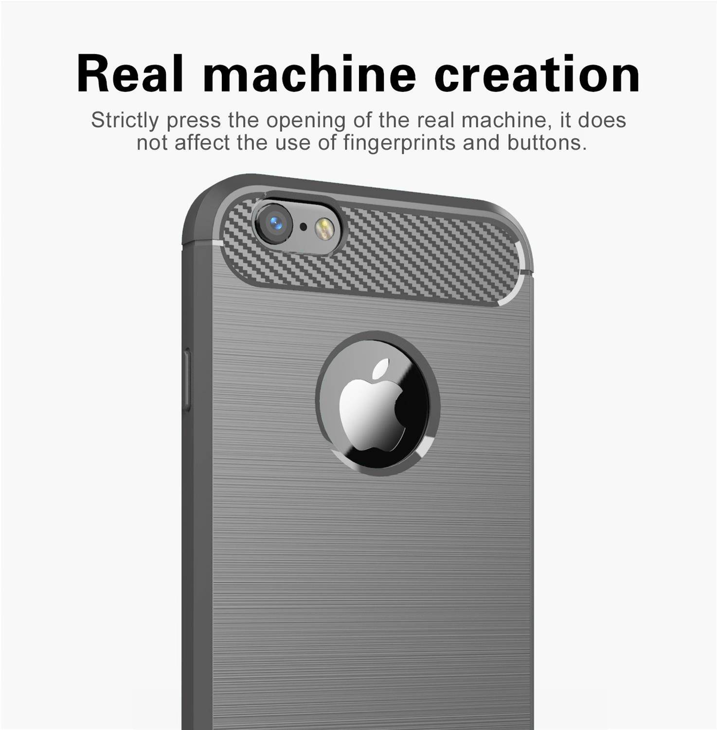 Cadorabo Hülle für Apple iPhone 6 / 6S in Grau Schutzhülle TPU Case Cover Etui Handyhülle