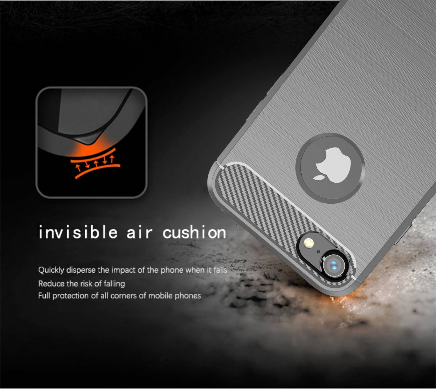 Cadorabo Hülle für Apple iPhone 7 / 7S / 8 in Grau Schutzhülle TPU Case Cover Etui Handyhülle
