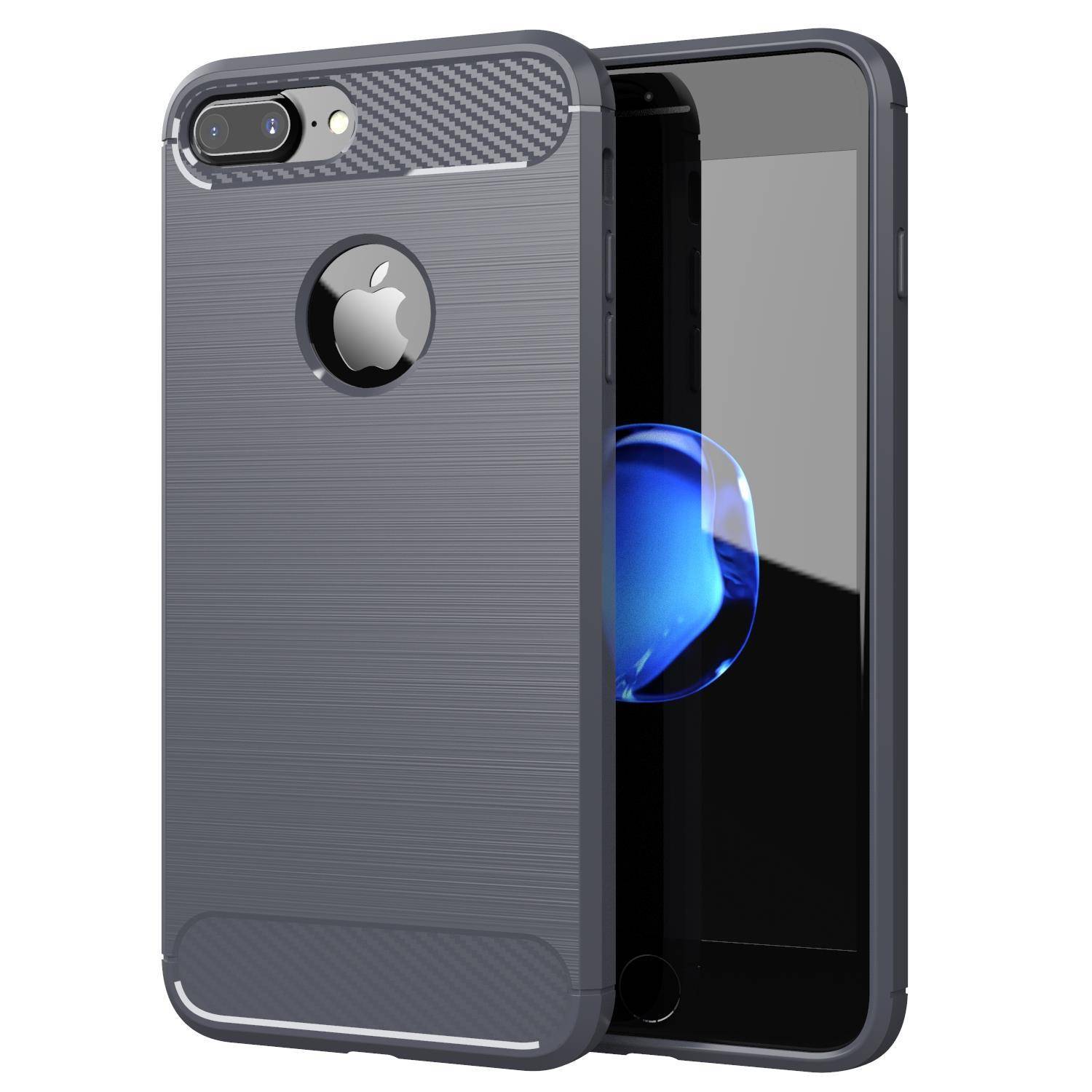 Cadorabo Hülle für Apple iPhone 7 PLUS / 7S PLUS in Grau Schutzhülle TPU Case Cover Etui Handyhülle