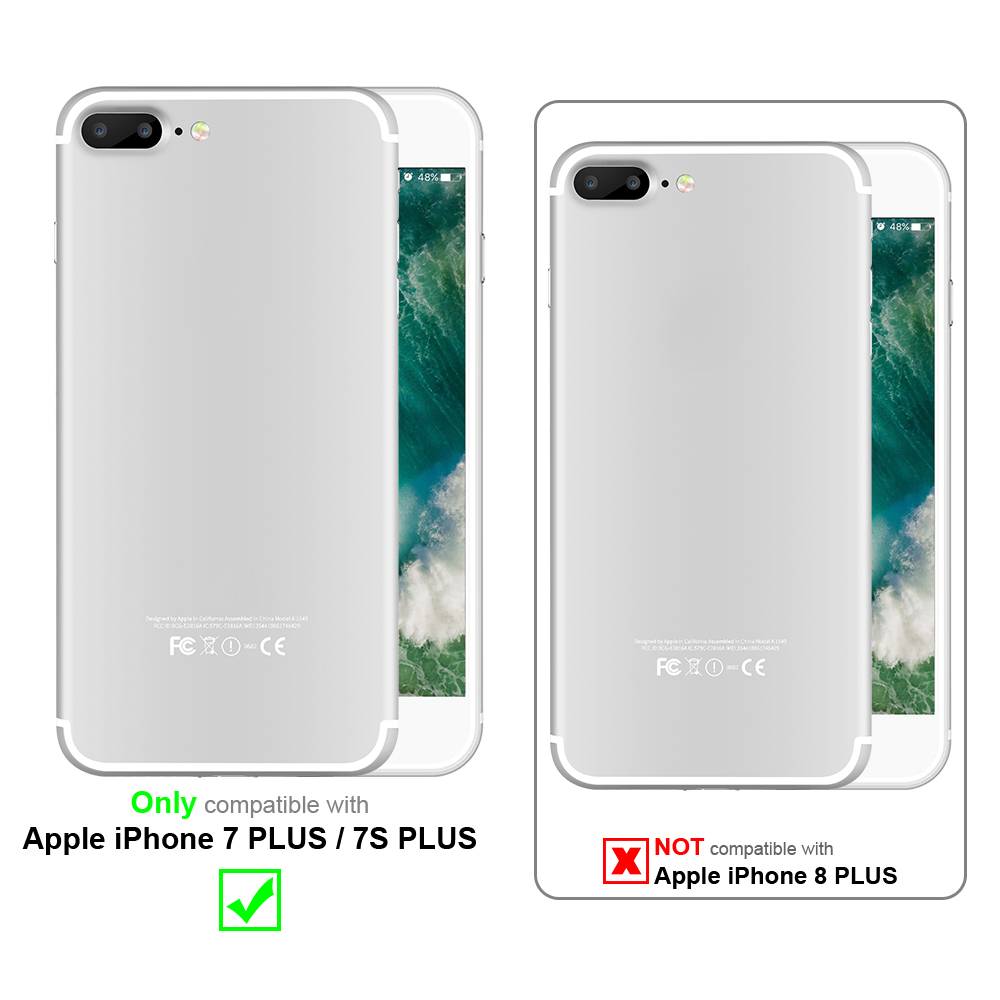 Cadorabo Hülle für Apple iPhone 7 PLUS / 7S PLUS in Grau Schutzhülle TPU Case Cover Etui Handyhülle