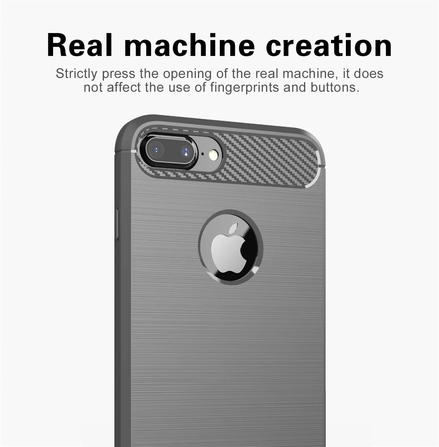 Cadorabo Hülle für Apple iPhone 7 PLUS / 7S PLUS in Grau Schutzhülle TPU Case Cover Etui Handyhülle