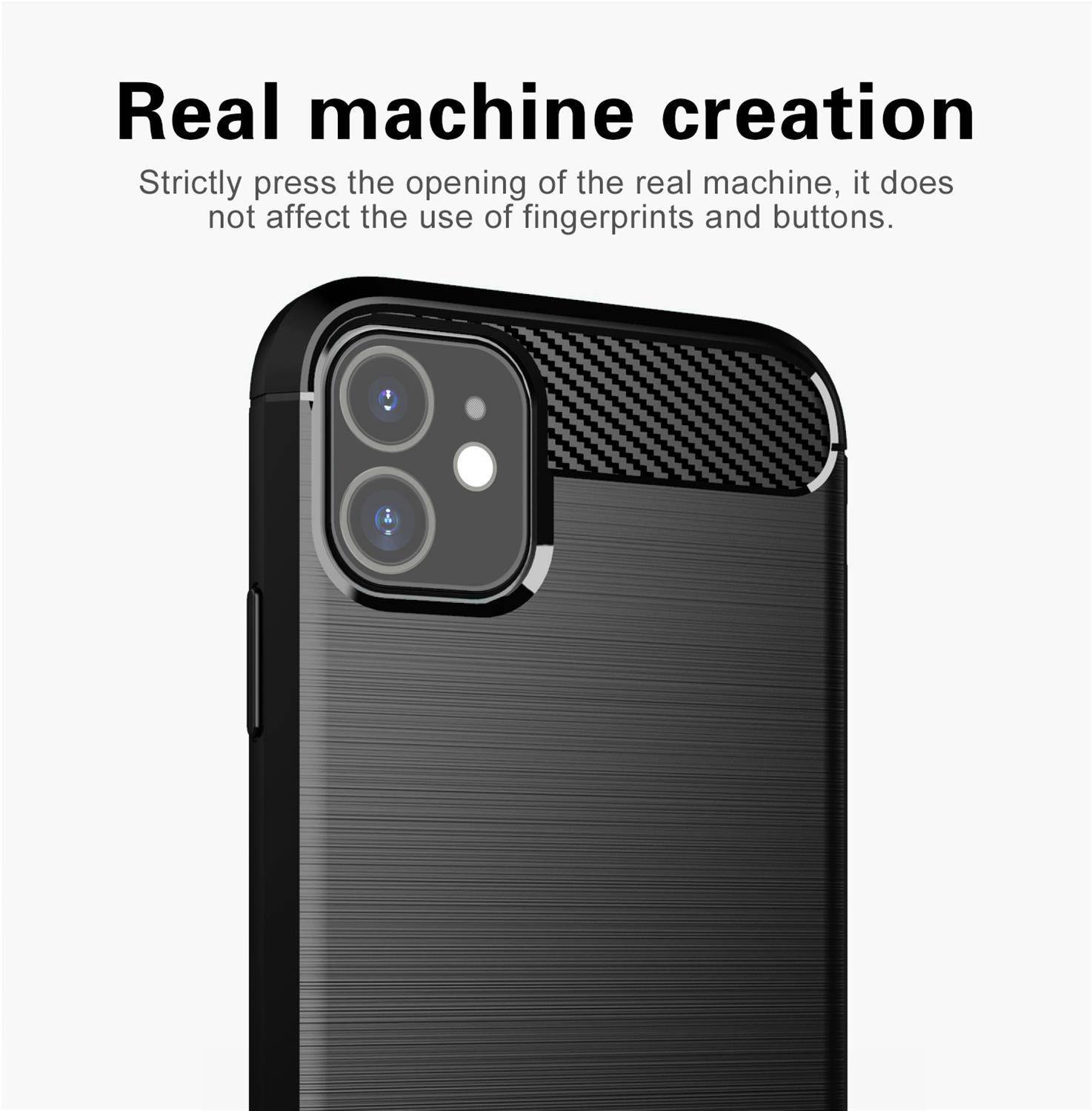 Cadorabo Hülle für Apple iPhone 11 in Schwarz Schutzhülle TPU Case Cover Etui Handyhülle