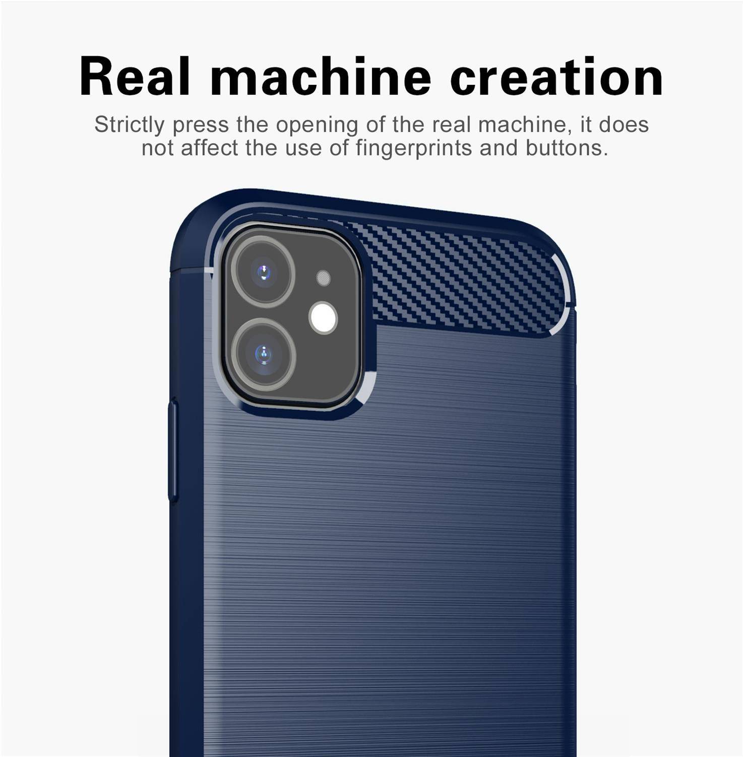 Cadorabo Hülle für Apple iPhone 11 in Blau Schutzhülle TPU Case Cover Etui Handyhülle