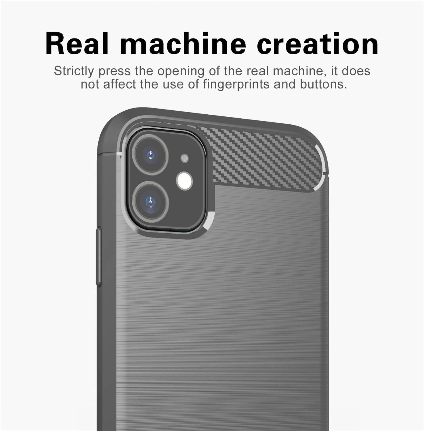 Cadorabo Hülle für Apple iPhone 11 in Grau Schutzhülle TPU Case Cover Etui Handyhülle