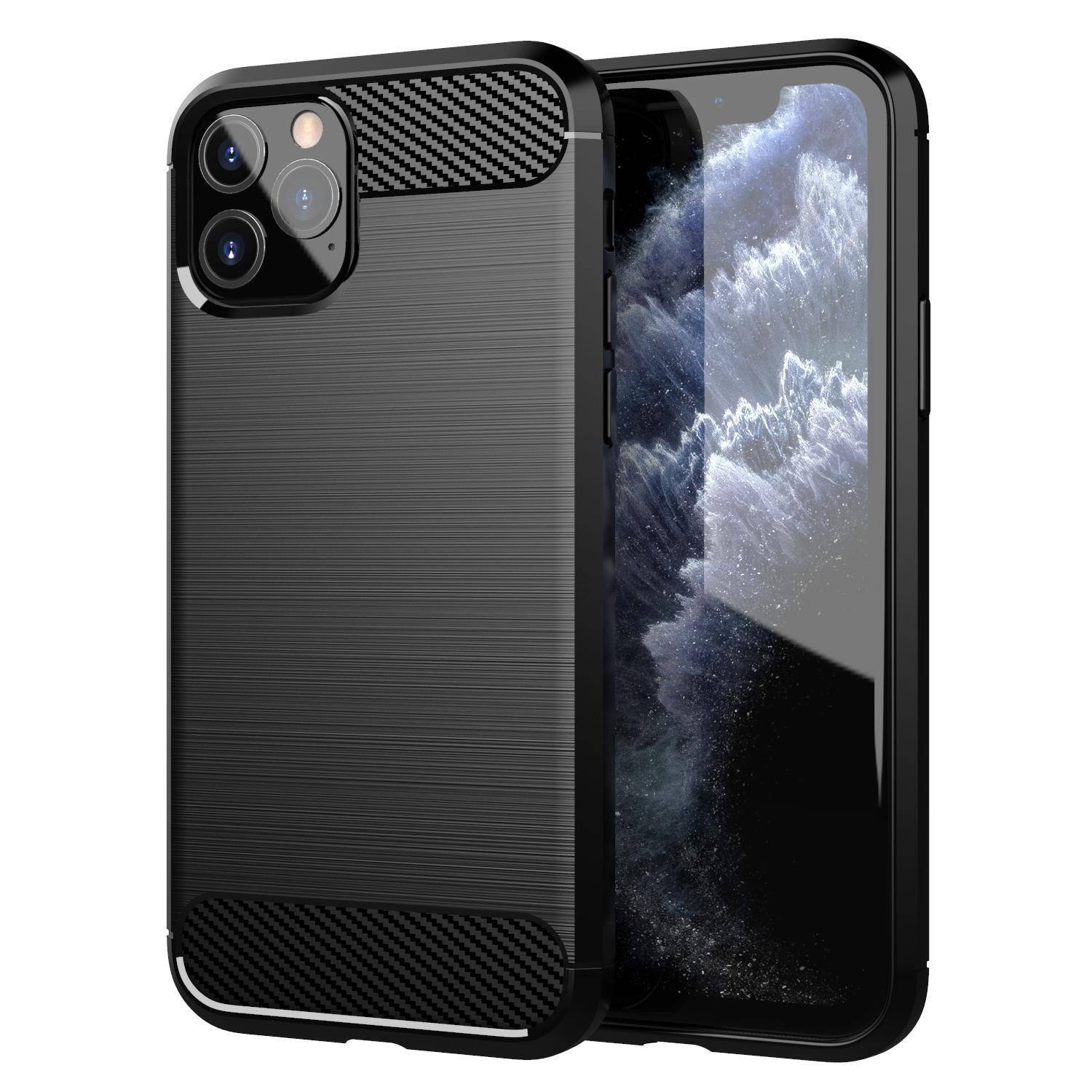 Cadorabo Hülle für Apple iPhone 11 PRO MAX in Schwarz Schutzhülle TPU Case Cover Etui Handyhülle