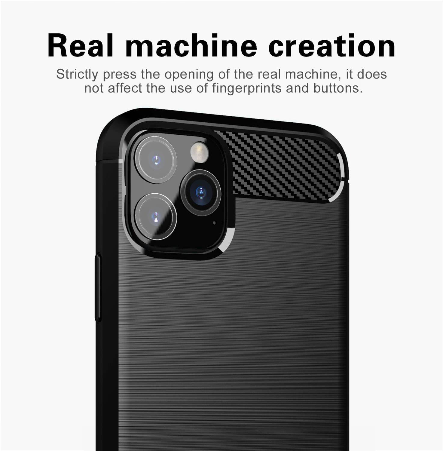 Cadorabo Hülle für Apple iPhone 11 PRO MAX in Schwarz Schutzhülle TPU Case Cover Etui Handyhülle