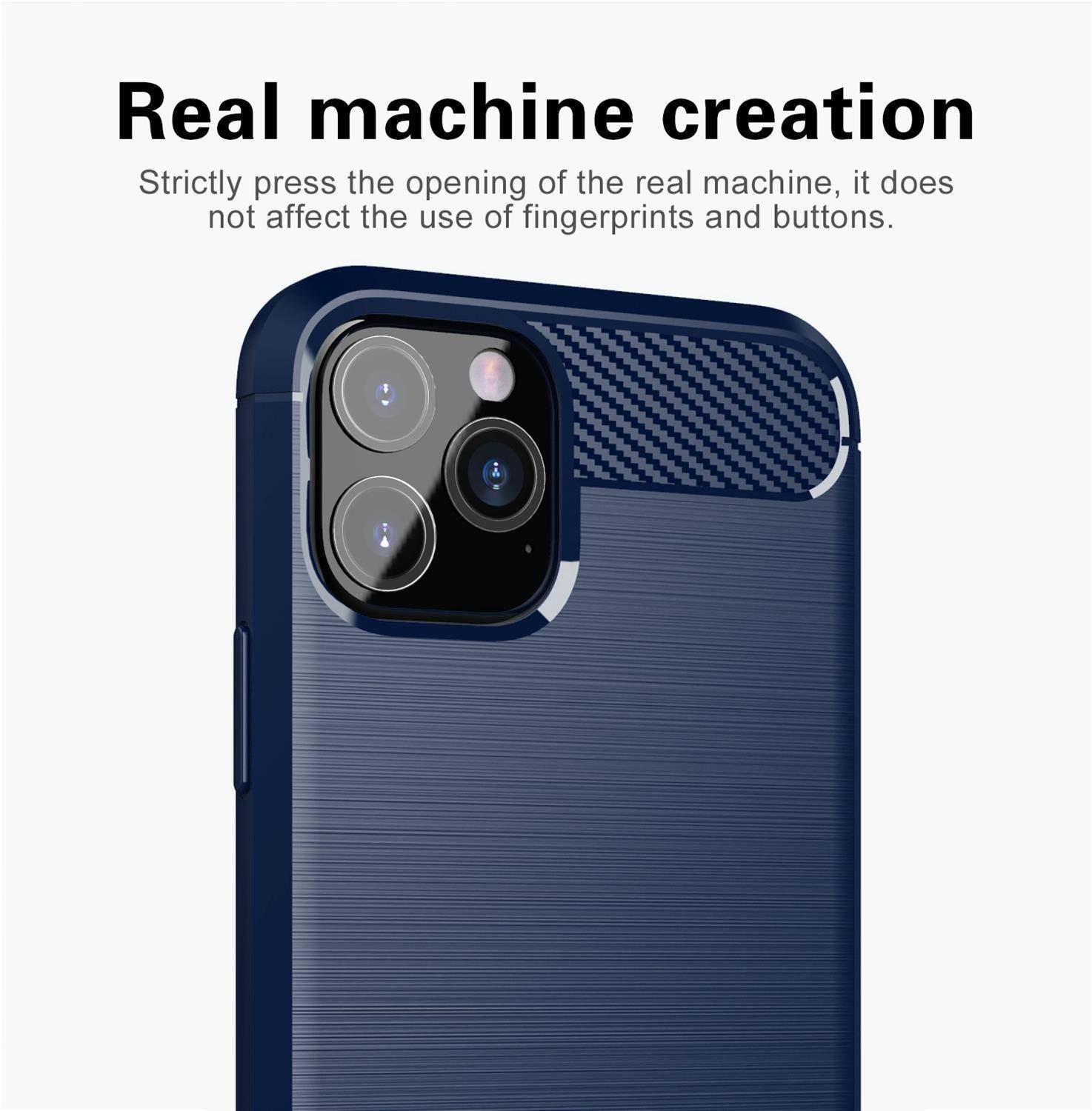 Cadorabo Hülle für Apple iPhone 11 PRO MAX in Blau Schutzhülle TPU Case Cover Etui Handyhülle