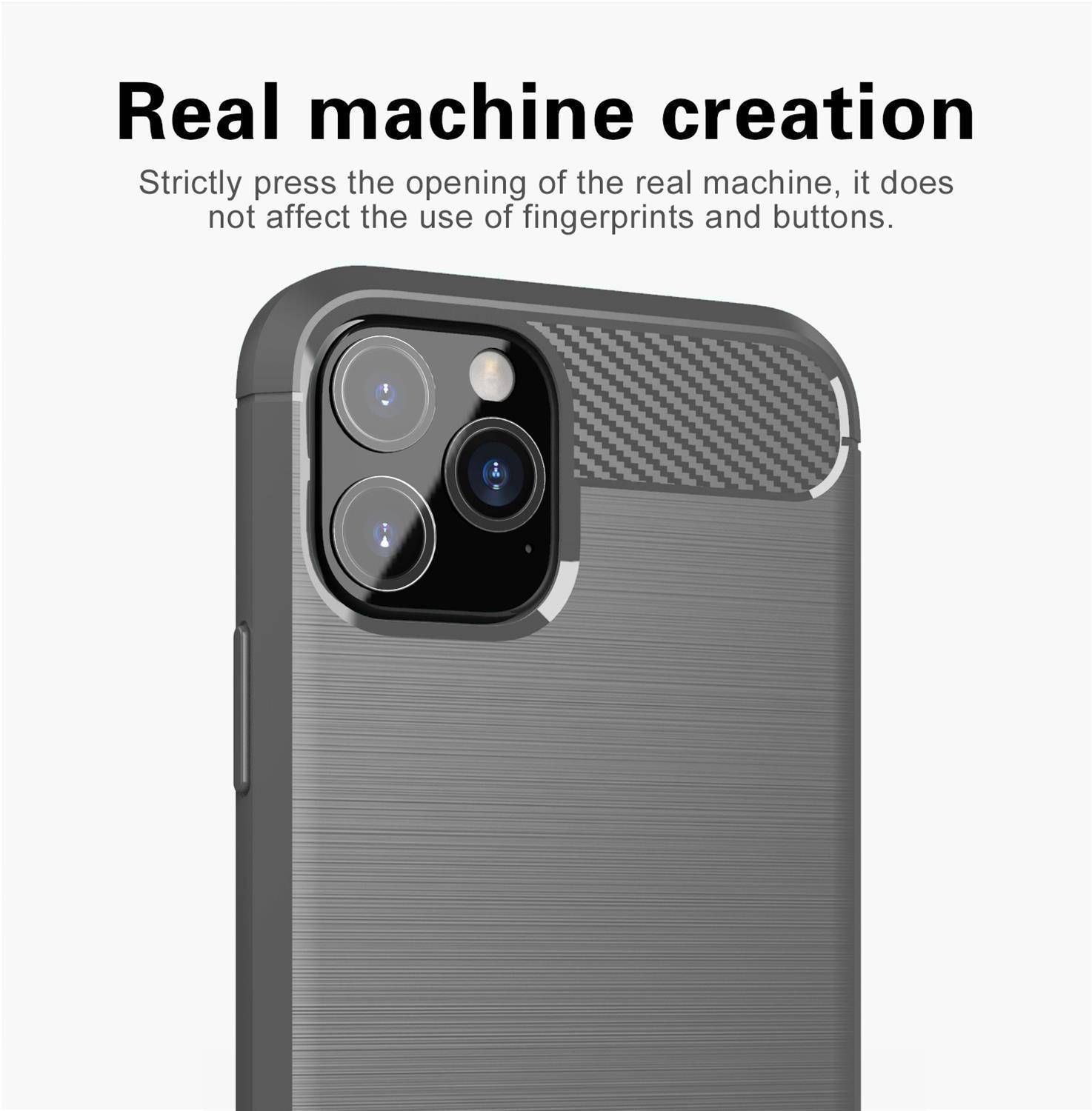 Cadorabo Hülle für Apple iPhone 11 PRO MAX in Grau Schutzhülle TPU Case Cover Etui Handyhülle