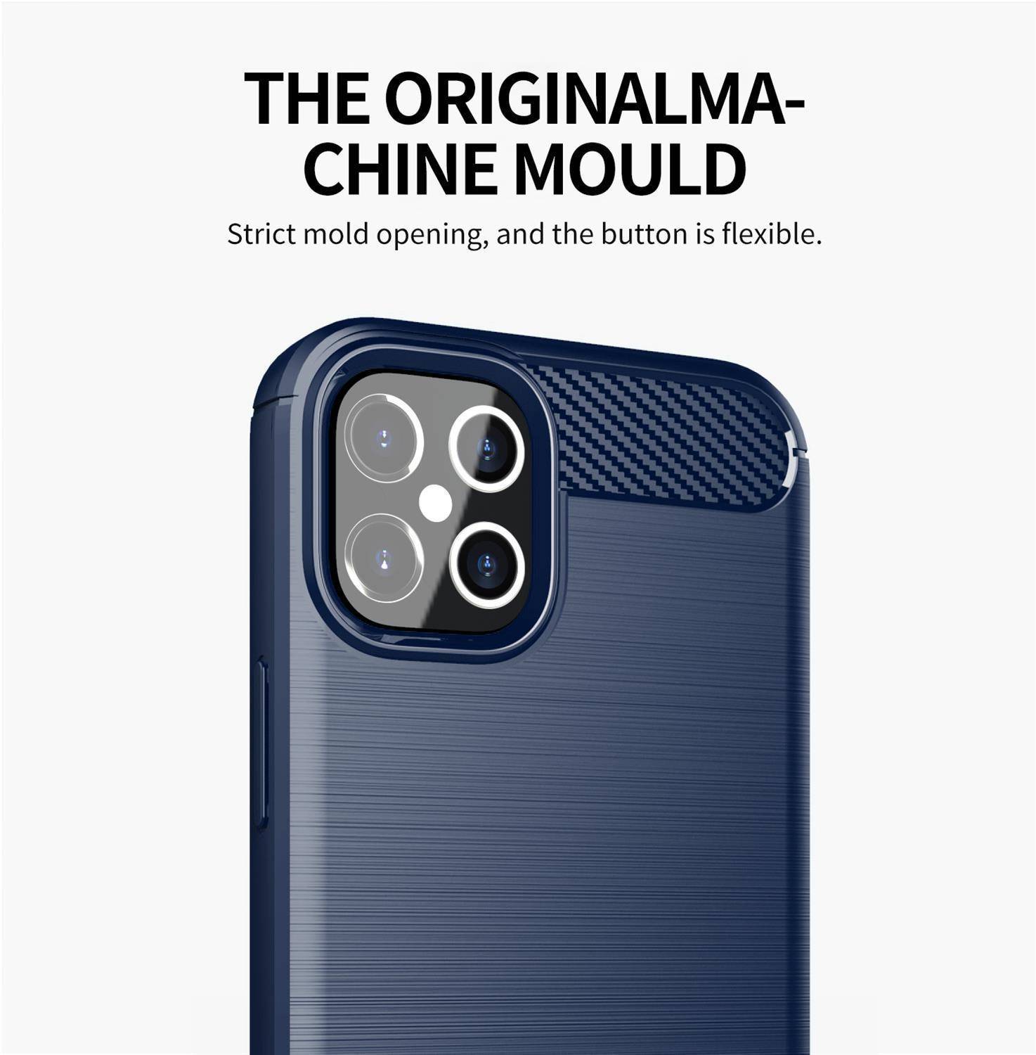 Cadorabo Hülle für Apple iPhone 12 / 12 PRO in Blau Schutzhülle TPU Case Cover Etui Handyhülle