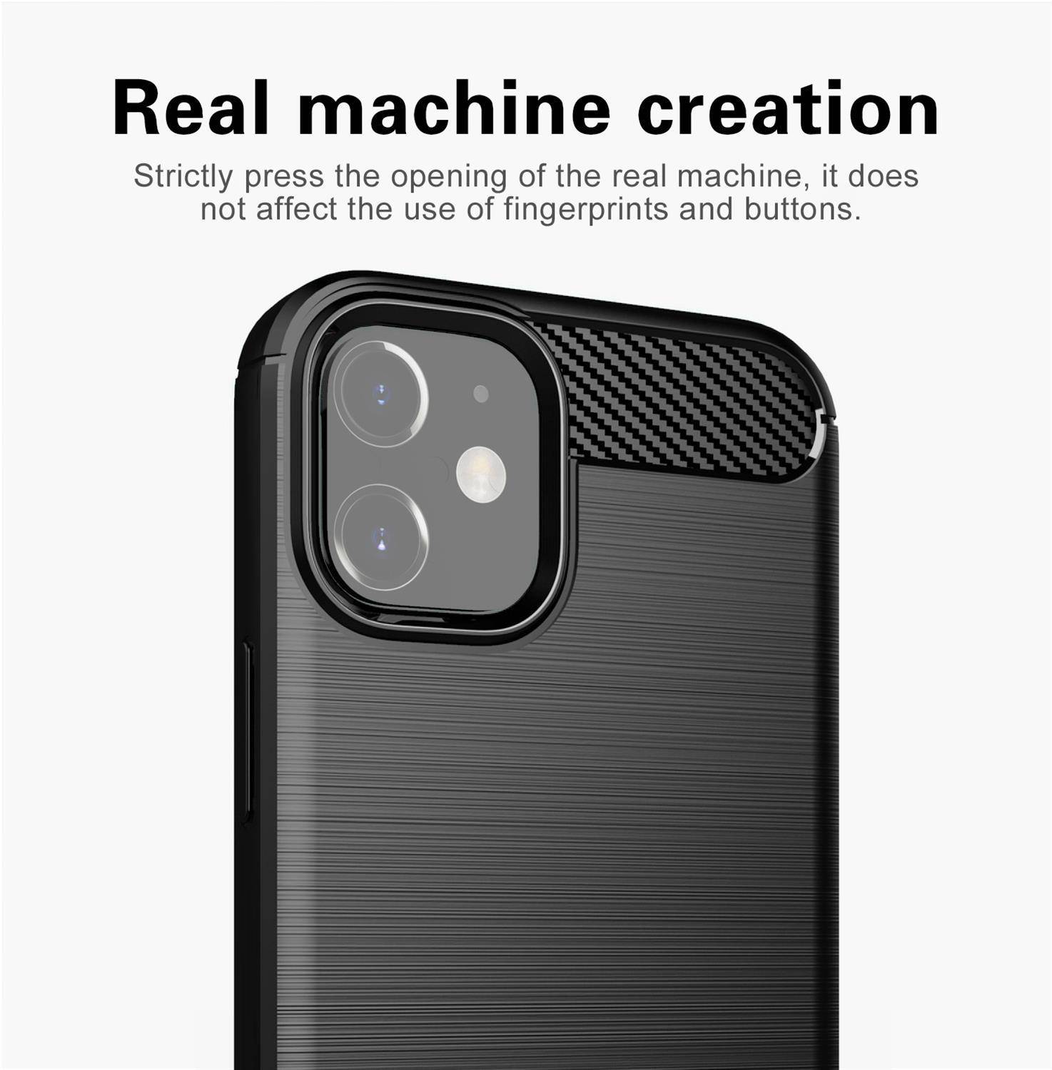 Cadorabo Hülle für Apple iPhone 12 MINI in Schwarz Schutzhülle TPU Case Cover Etui Handyhülle