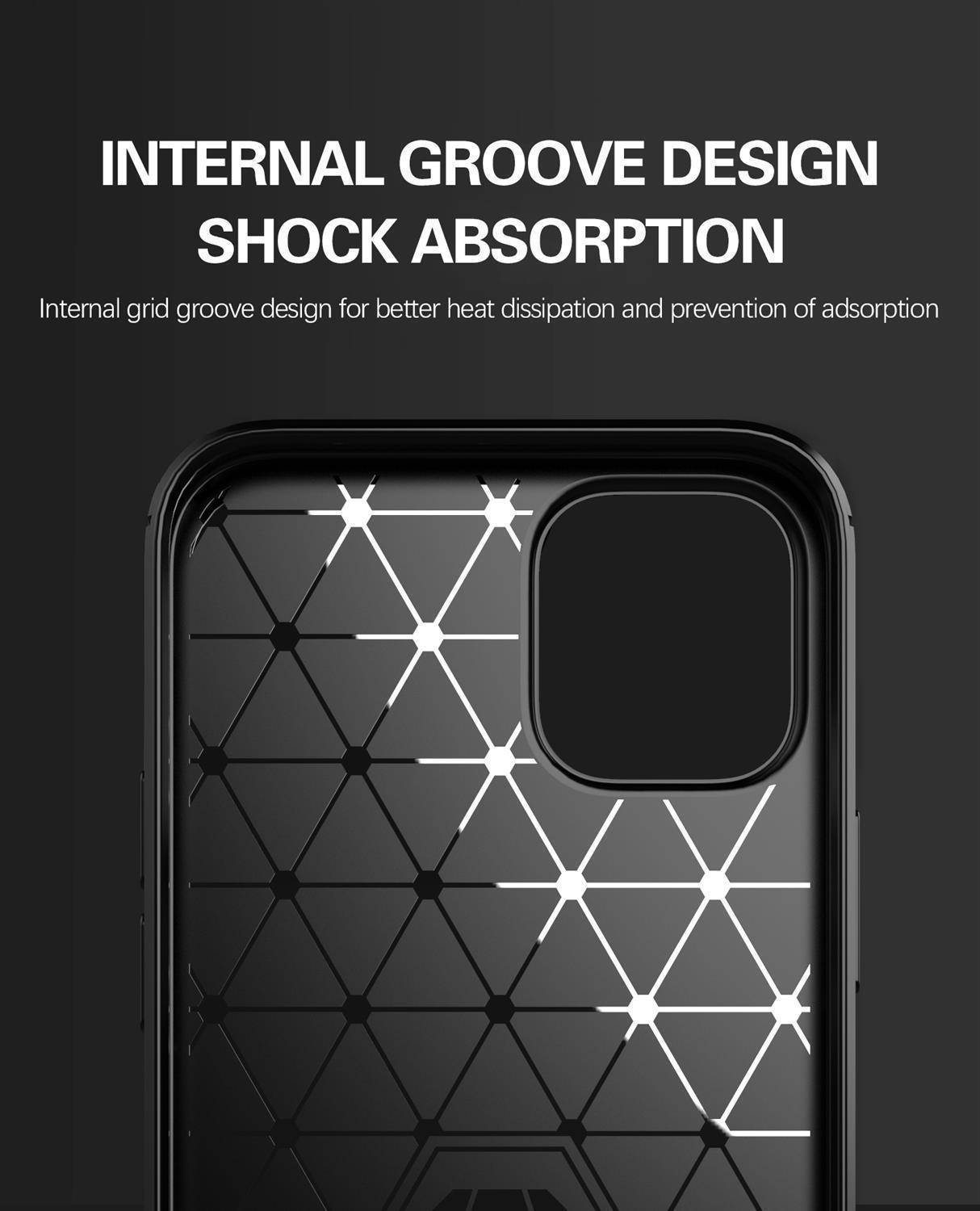 Cadorabo Hülle für Apple iPhone 12 MINI in Schwarz Schutzhülle TPU Case Cover Etui Handyhülle