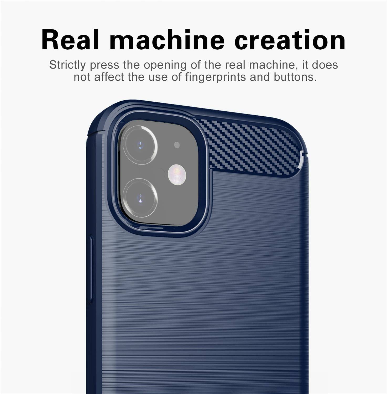 Cadorabo Hülle für Apple iPhone 12 MINI in Blau Schutzhülle TPU Case Cover Etui Handyhülle