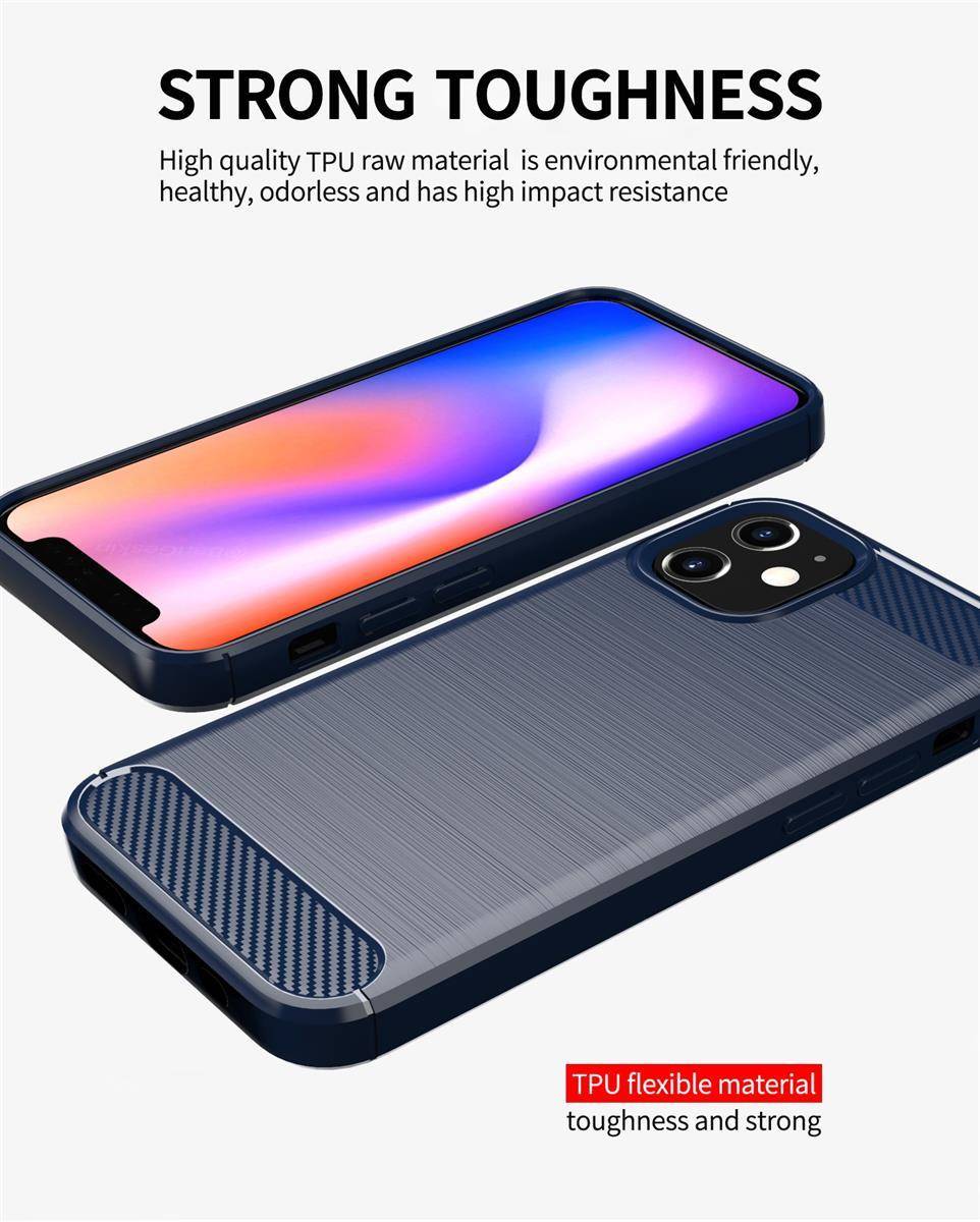 Cadorabo Hülle für Apple iPhone 12 MINI in Blau Schutzhülle TPU Case Cover Etui Handyhülle
