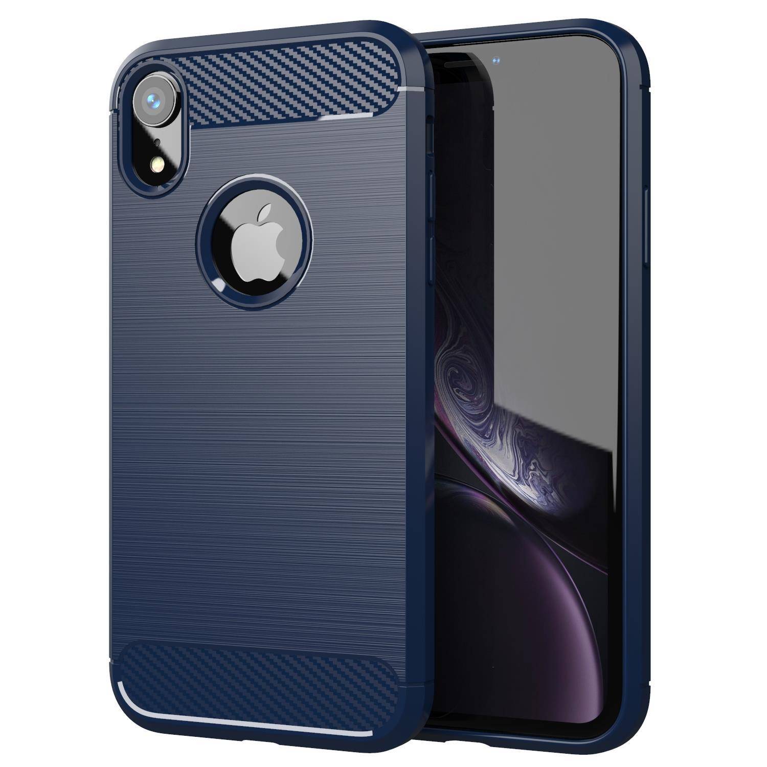 Cadorabo Hülle für Apple iPhone XR in Blau Schutzhülle TPU Case Cover Etui Handyhülle
