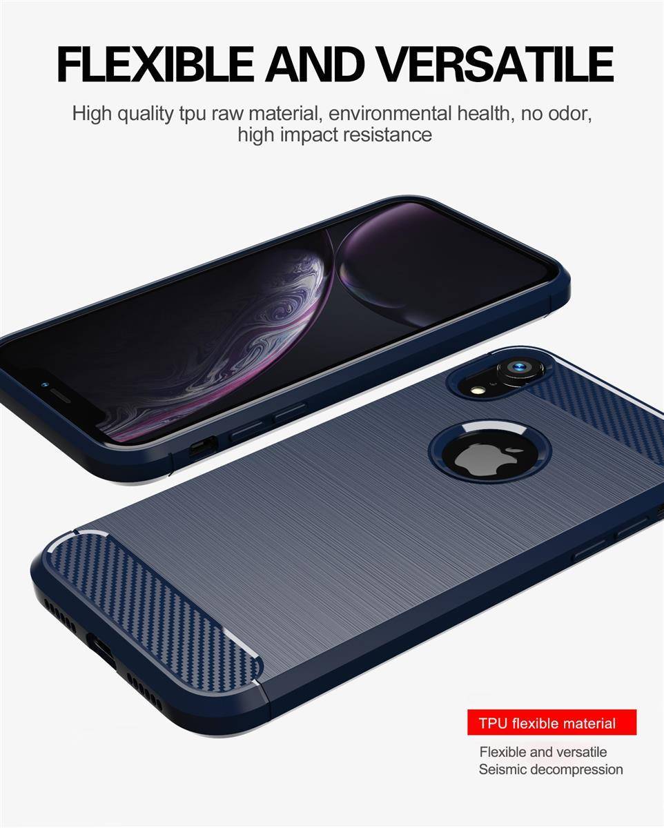 Cadorabo Hülle für Apple iPhone XR in Blau Schutzhülle TPU Case Cover Etui Handyhülle