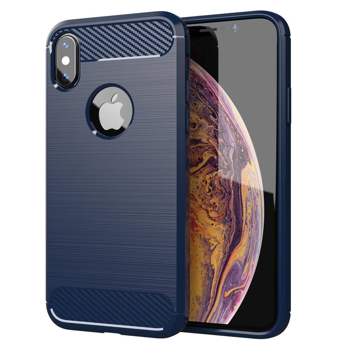 Cadorabo Hülle für Apple iPhone XS MAX in Blau Schutzhülle TPU Case Cover Etui Handyhülle