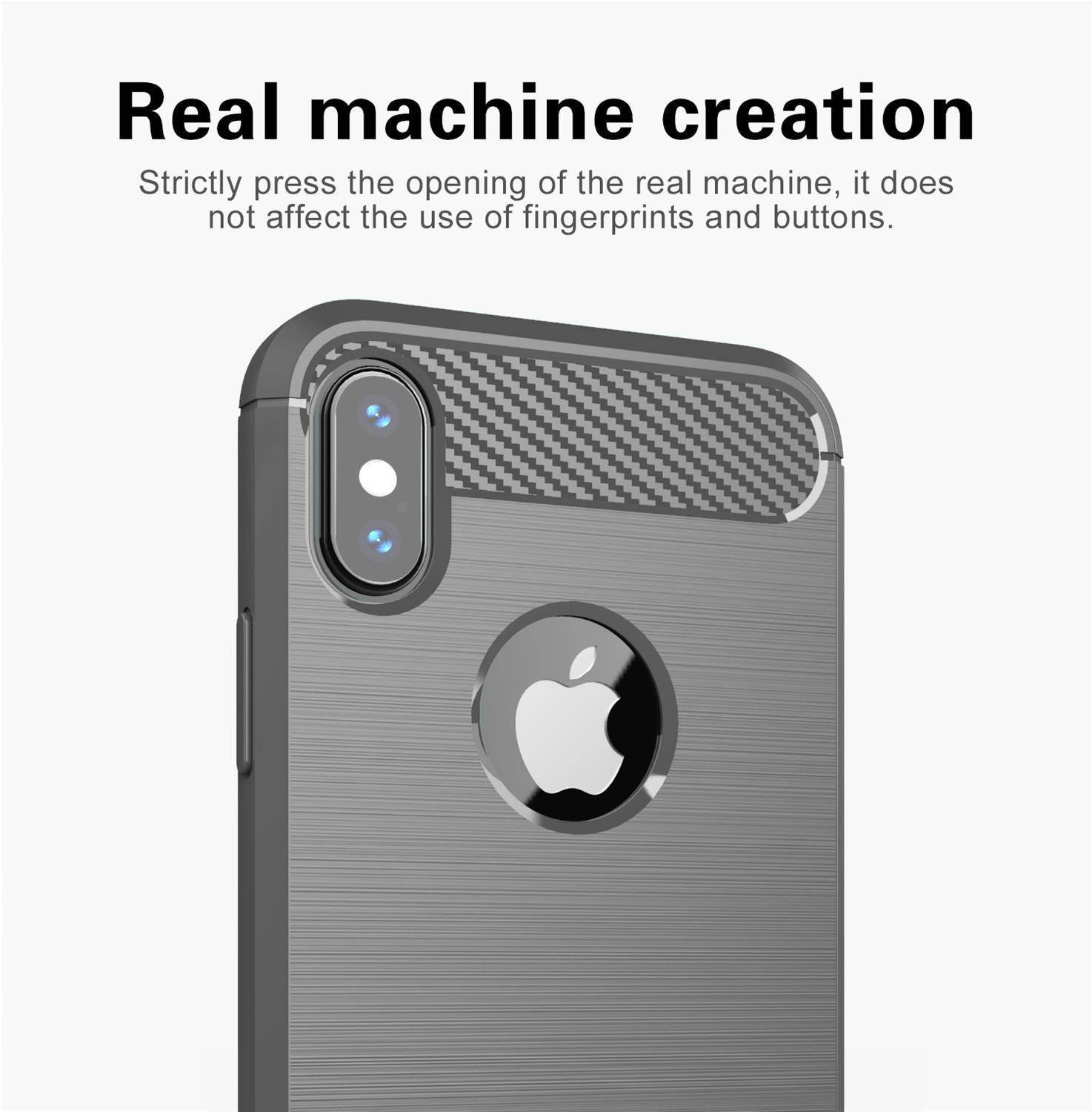 Cadorabo Hülle für Apple iPhone XS MAX in Grau Schutzhülle TPU Case Cover Etui Handyhülle