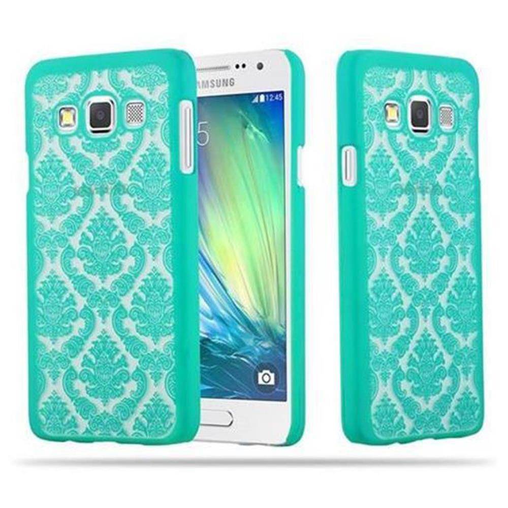 Cadorabo Hülle für Samsung Galaxy A3 2015 Schutz Hülle in Grün Hard Case Schutzhülle Blumen Etui Handyhülle