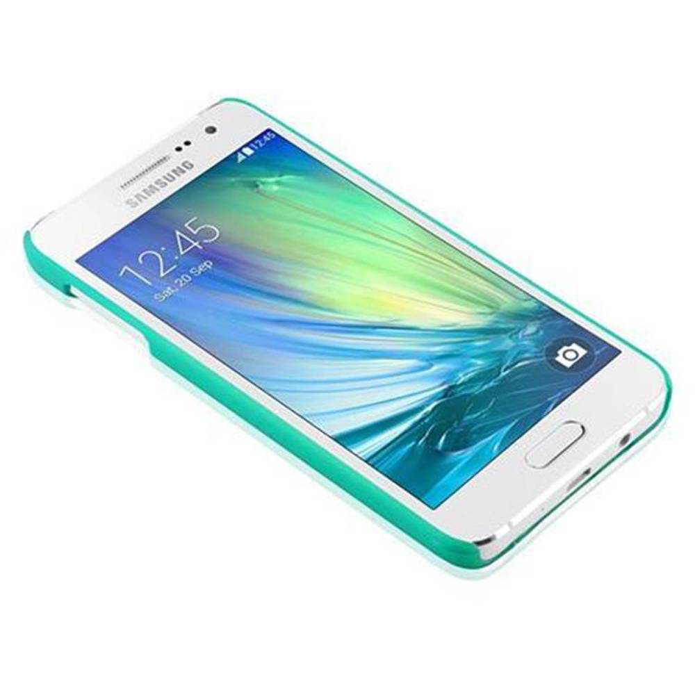 Cadorabo Hülle für Samsung Galaxy A3 2015 Schutz Hülle in Grün Hard Case Schutzhülle Blumen Etui Handyhülle